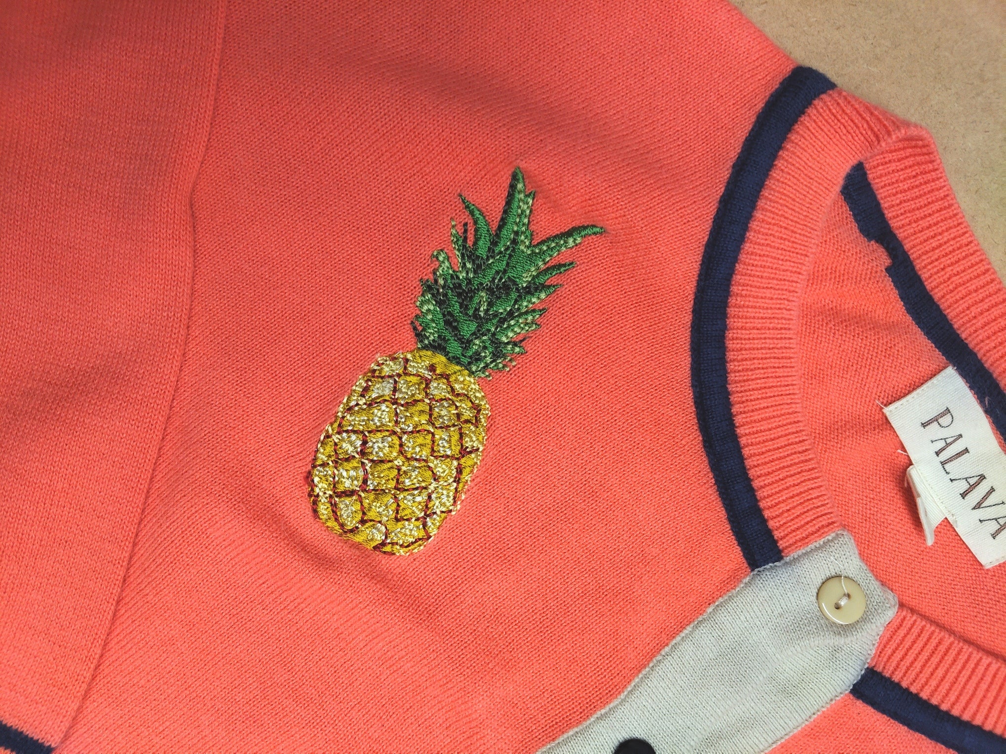 PRE LOVED - Vera Cardigan - Coral Pineapple