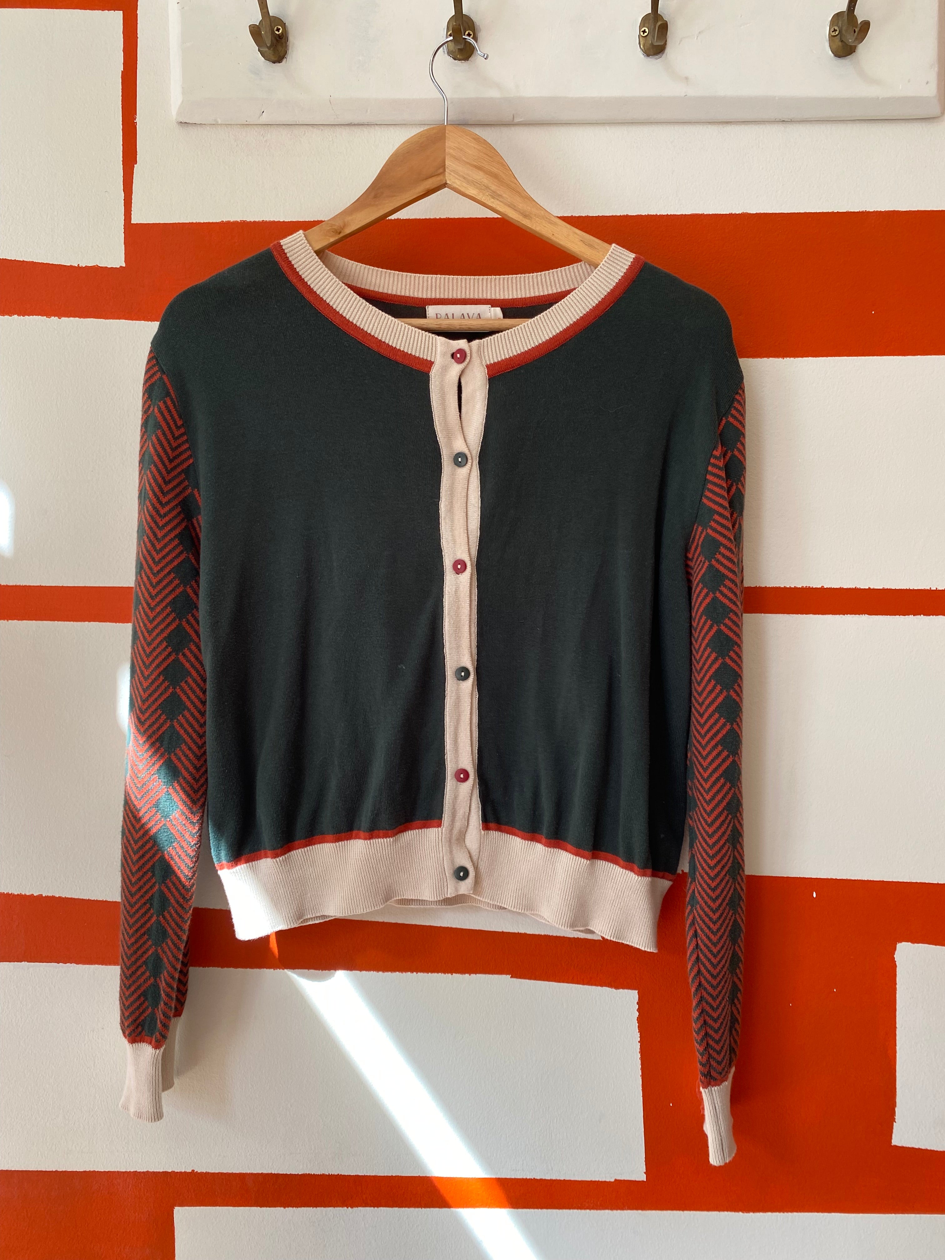 PRE LOVED - Vera - Green Fox Embroidered Cardigan