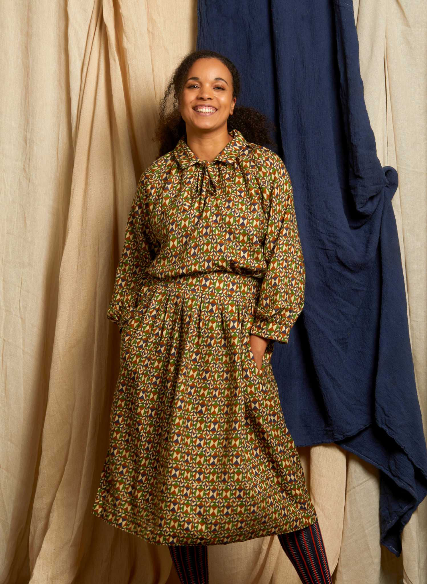 Joan - Green Chequer Blouse