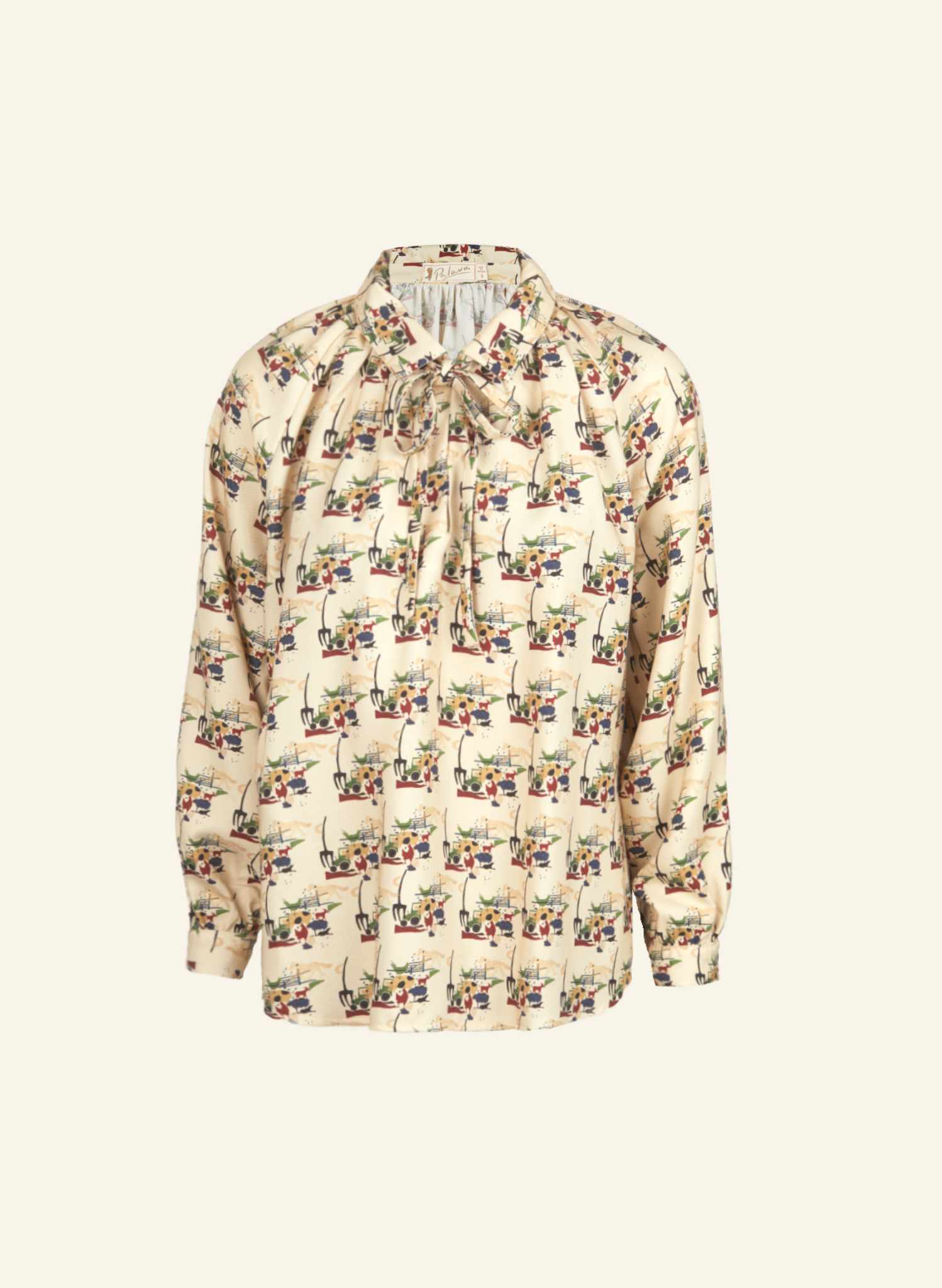 Joan - Ivory Farmyard Animals Blouse