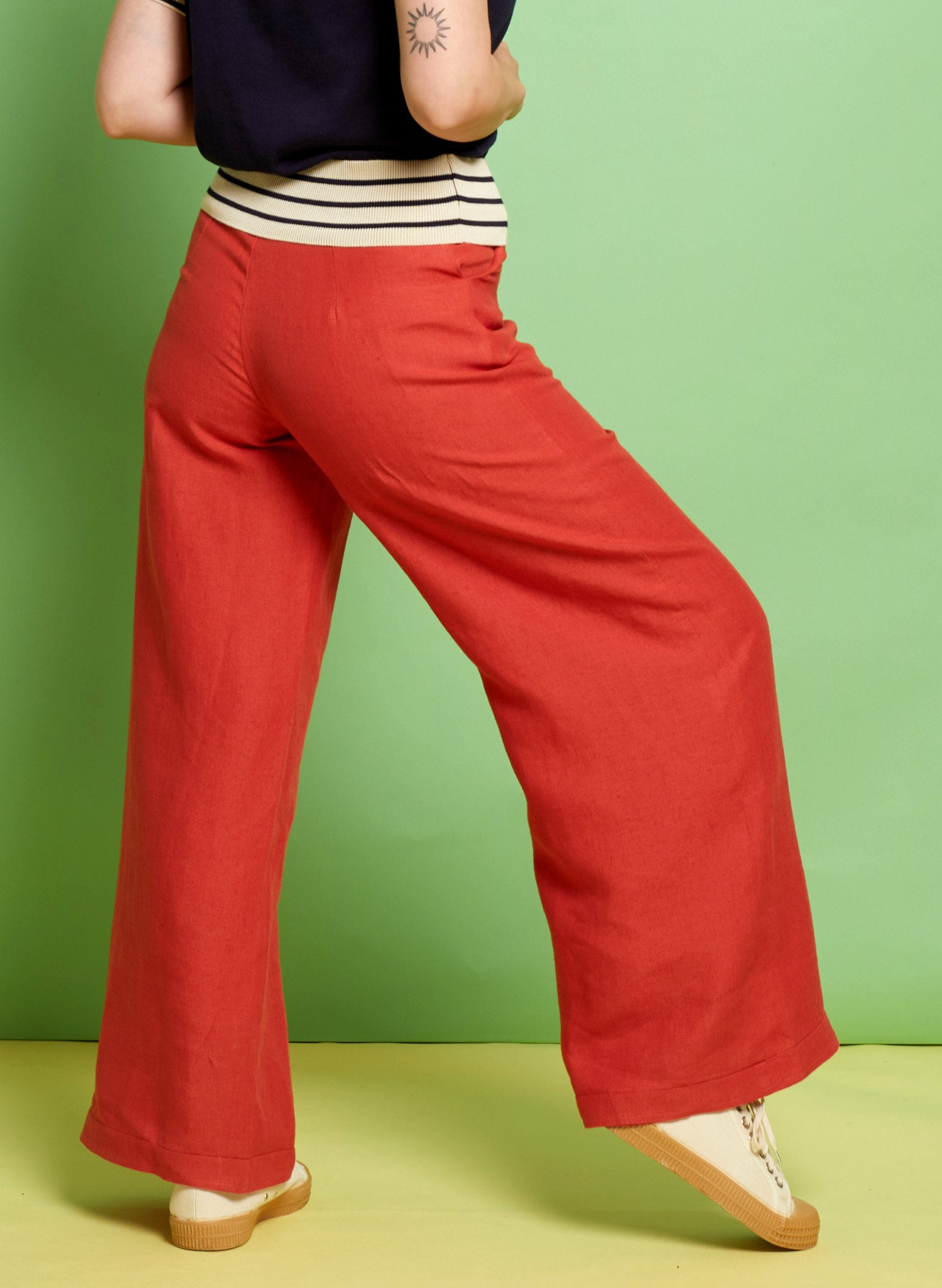 Wide Legged Linen Trousers With Belt and Pockets, High Waisted Pants,  Summer Palazzo Pants, Beach Pants for Women, Striped Pants for Ladies -   Hong Kong