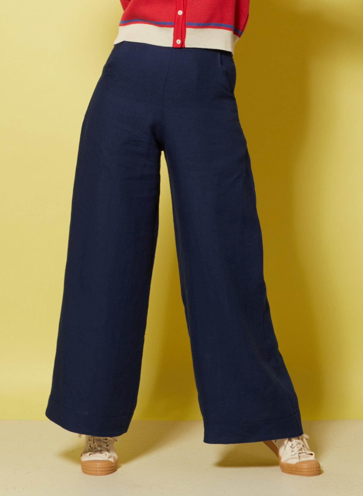 Josephine - Dark Navy Linen Trousers