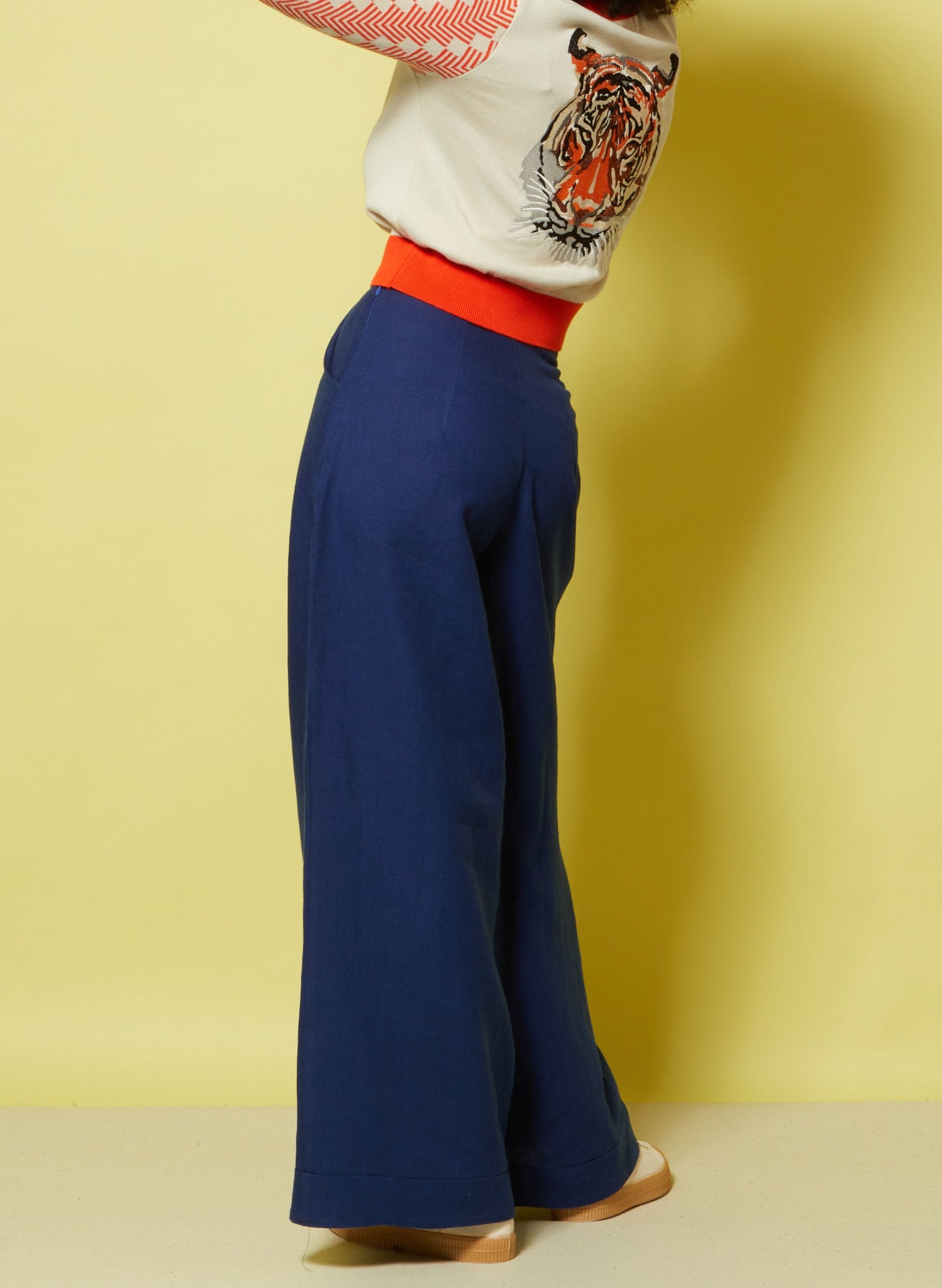 Josephine Trousers - Navy Linen