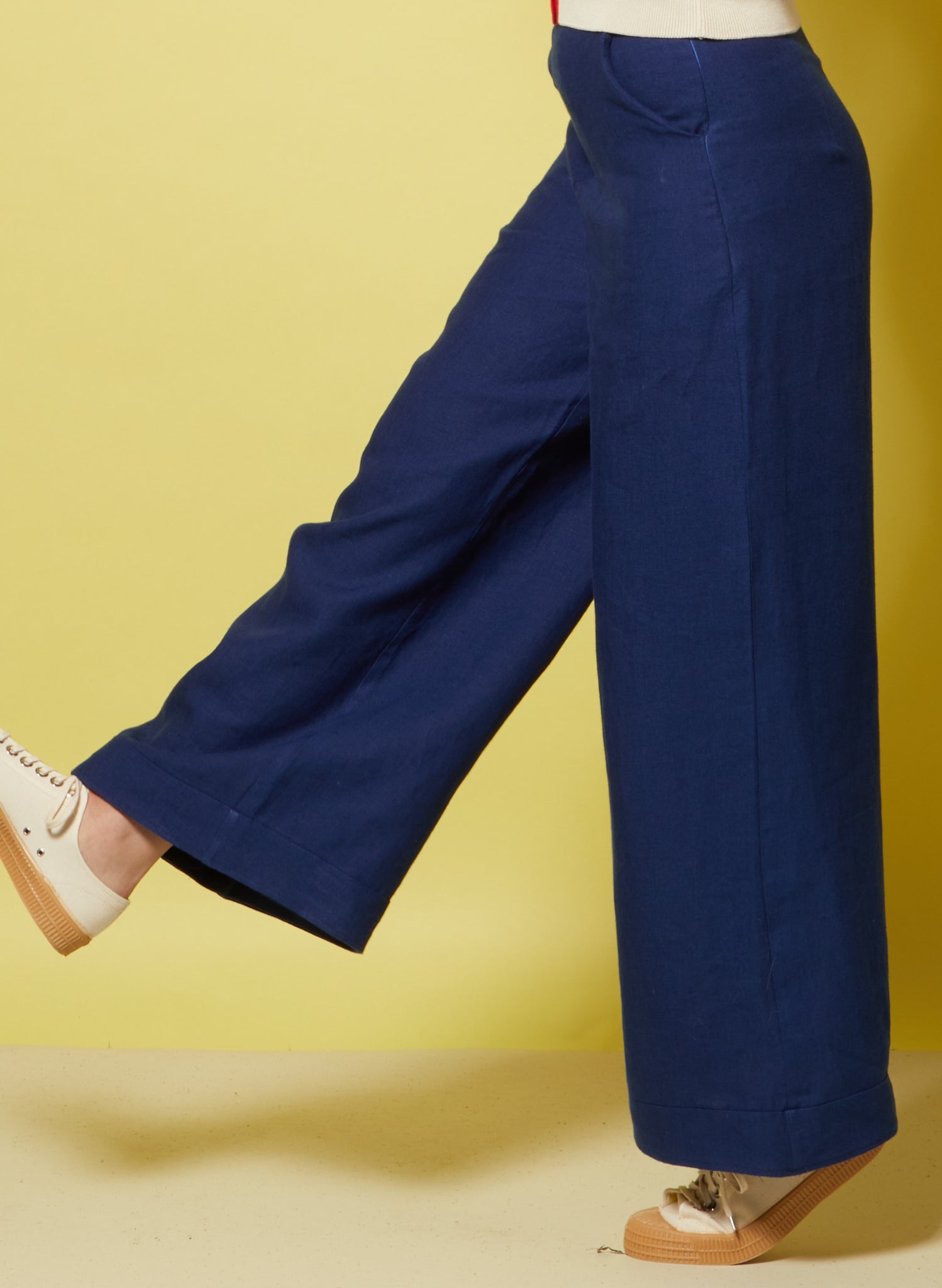 Josephine Trousers - Navy Linen