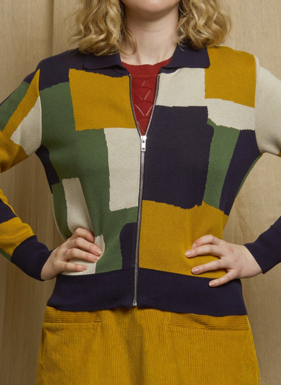 Kate - Mustard Boxes Zip-up