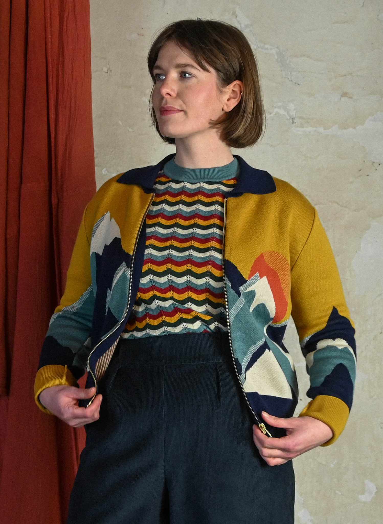 Kate - Mustard Peak  Zip-Up