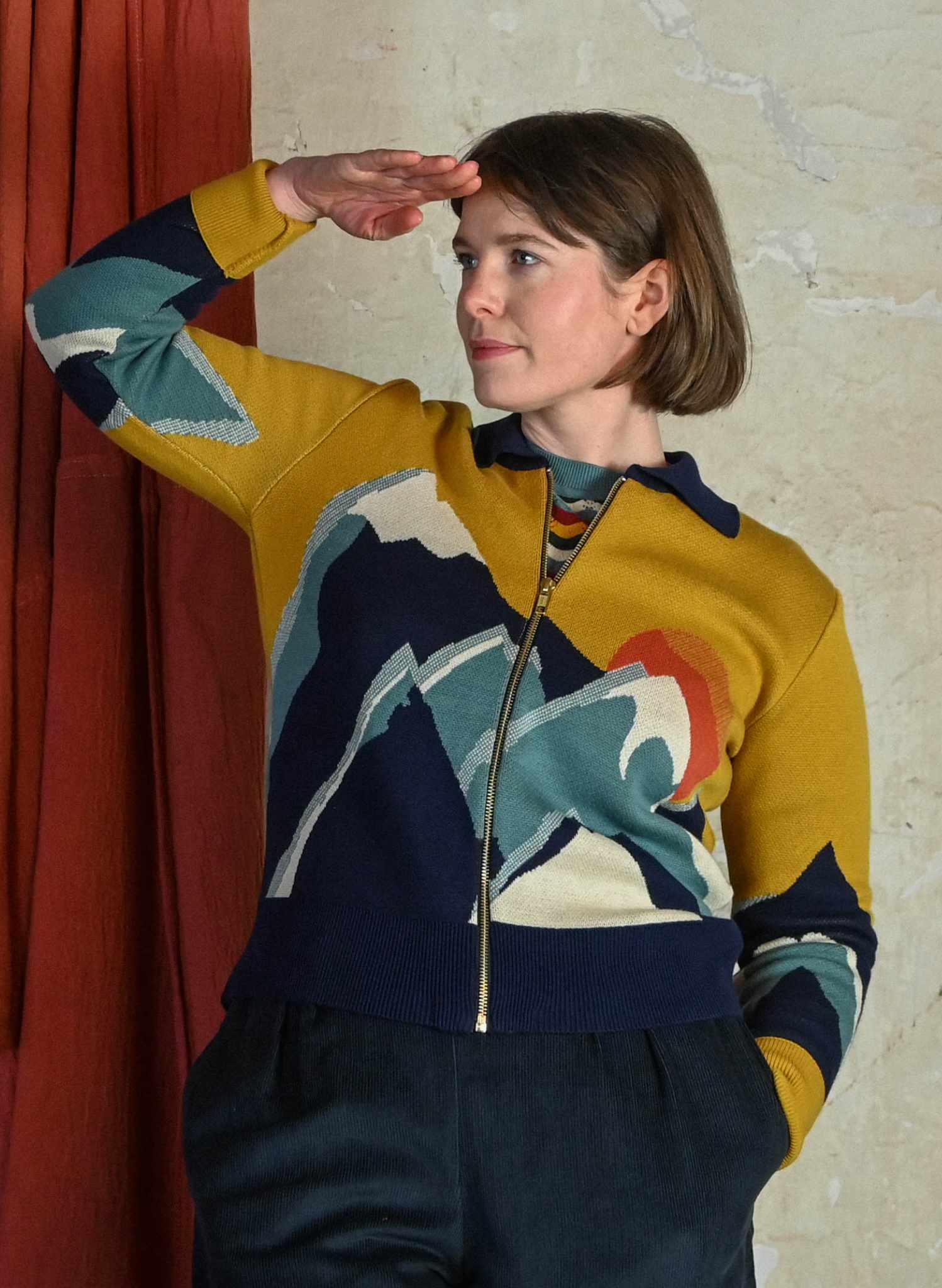 Kate - Mustard Peak  Zip-Up