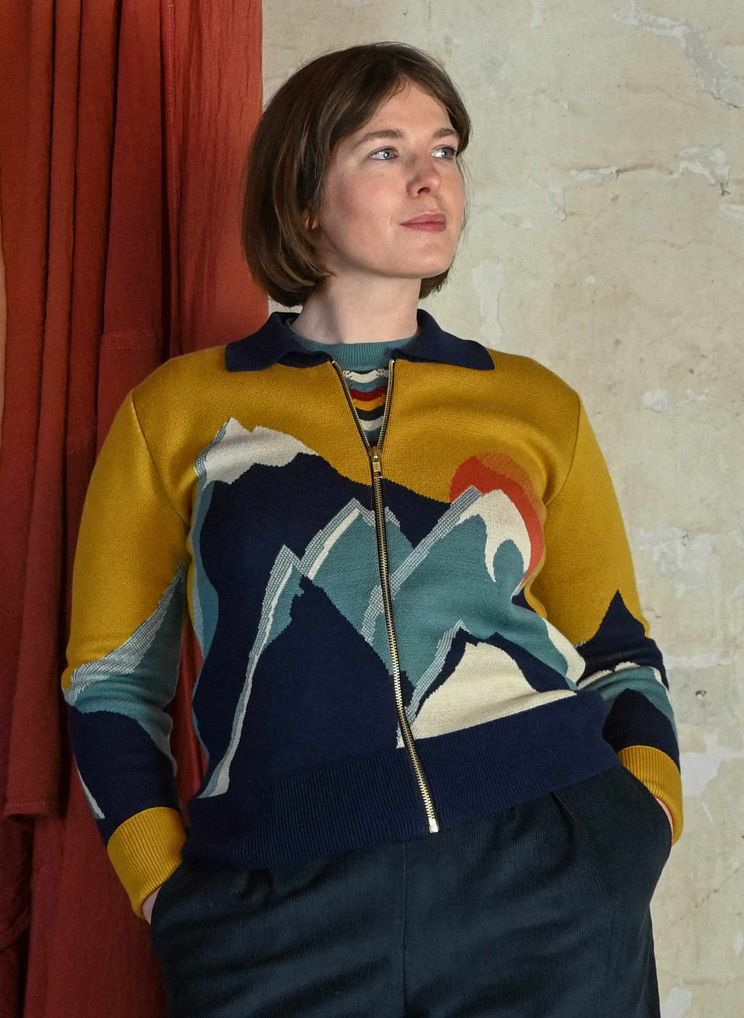 Kate - Mustard Peak  Zip-Up