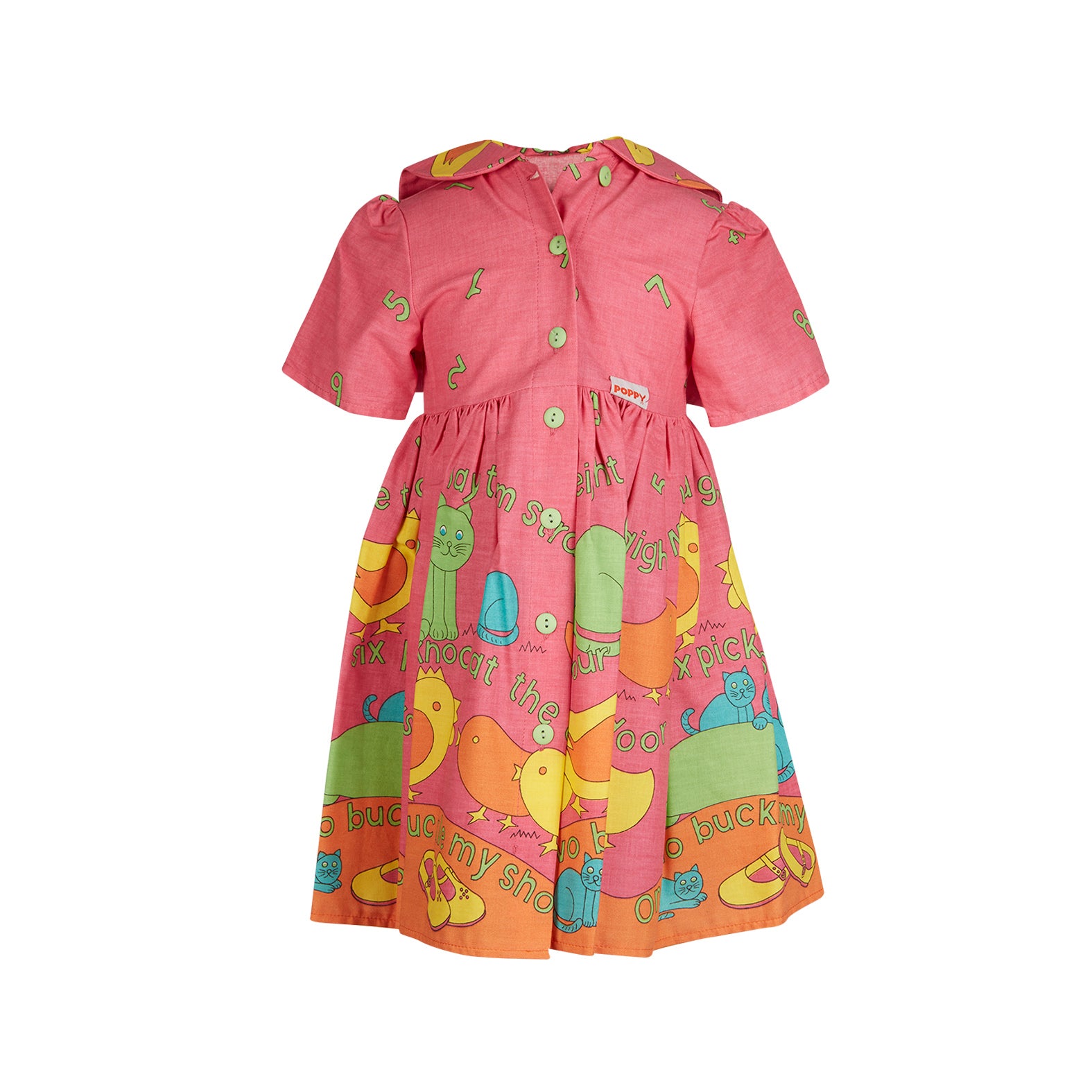 Remnant - 2.5m - Pink Buckle My Shoe - Cotton Jersey