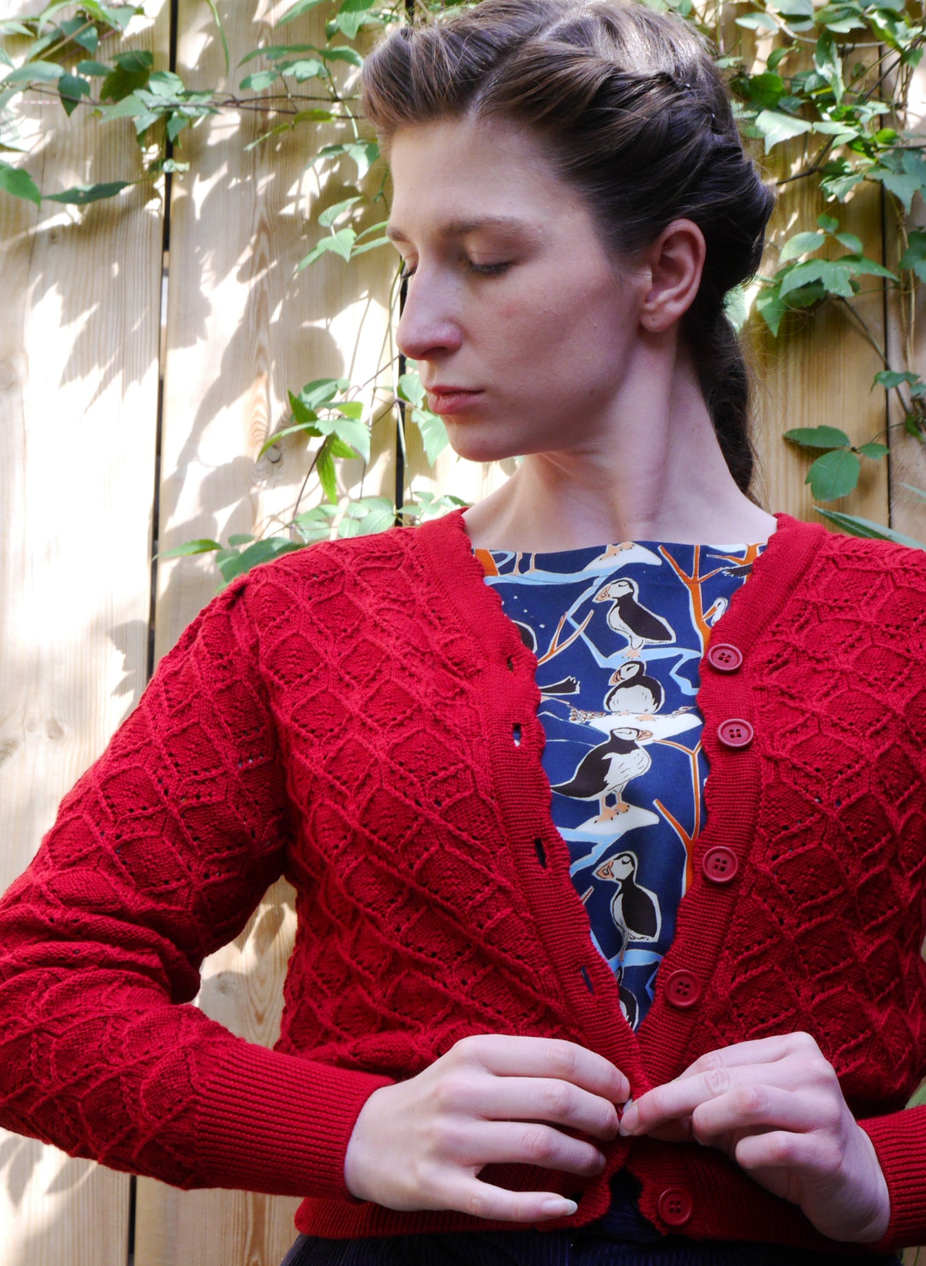 Wool cardigan - burgundy main image 0