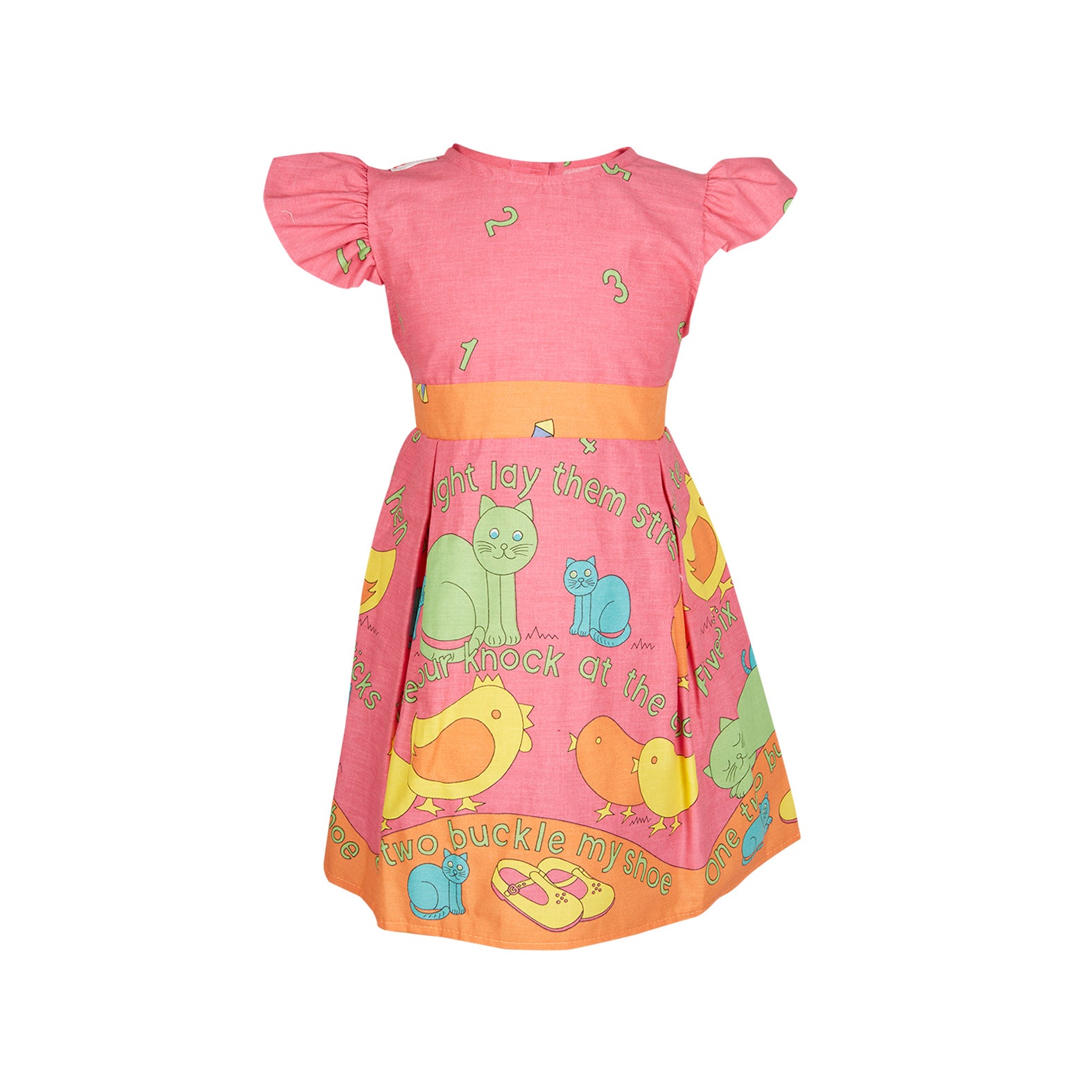 Remnant - 2.5m - Pink Buckle My Shoe - Cotton Jersey