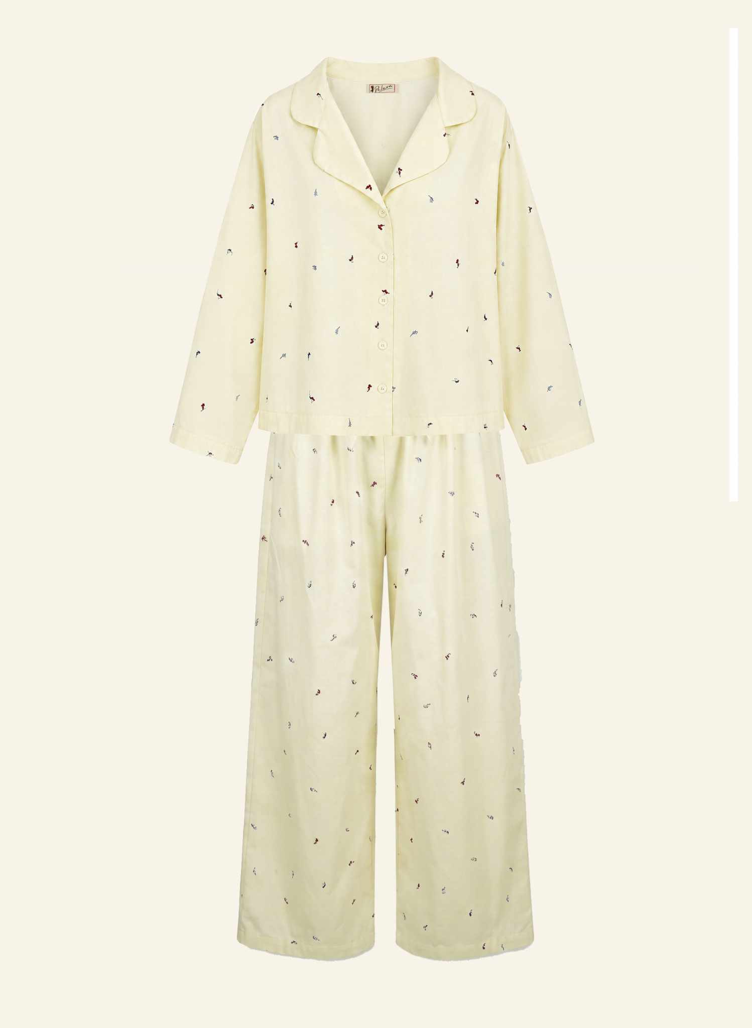 Archive Sale - Size L - Long Pjs - Cream Aunt Eva