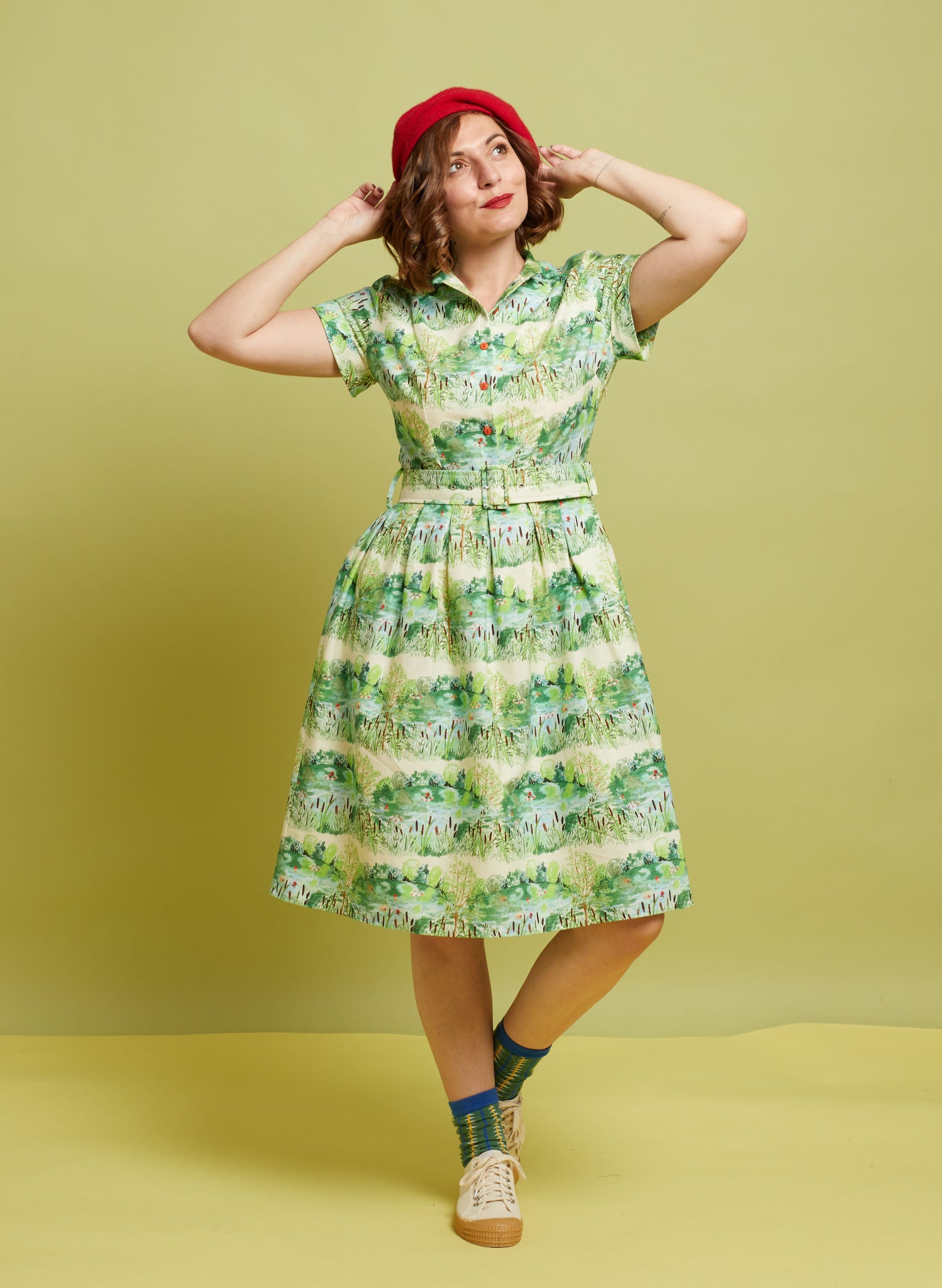 Louise - Green Wild Swimmers Dress