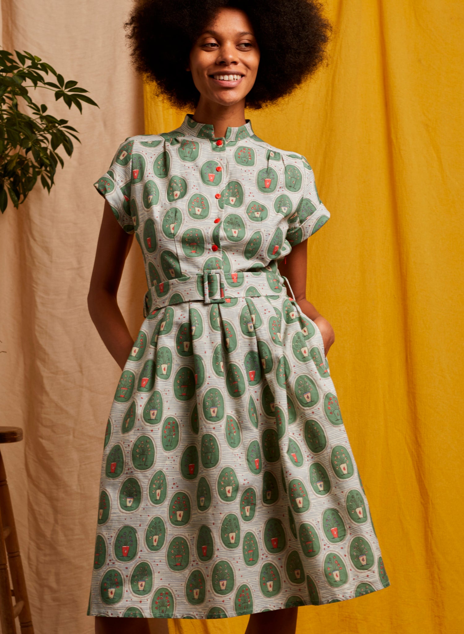 Louise Dress - Green Pot Plants