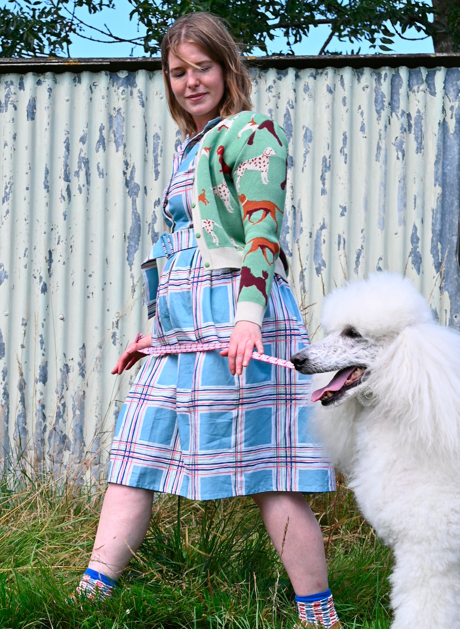 Louise Dress - Teal Checks