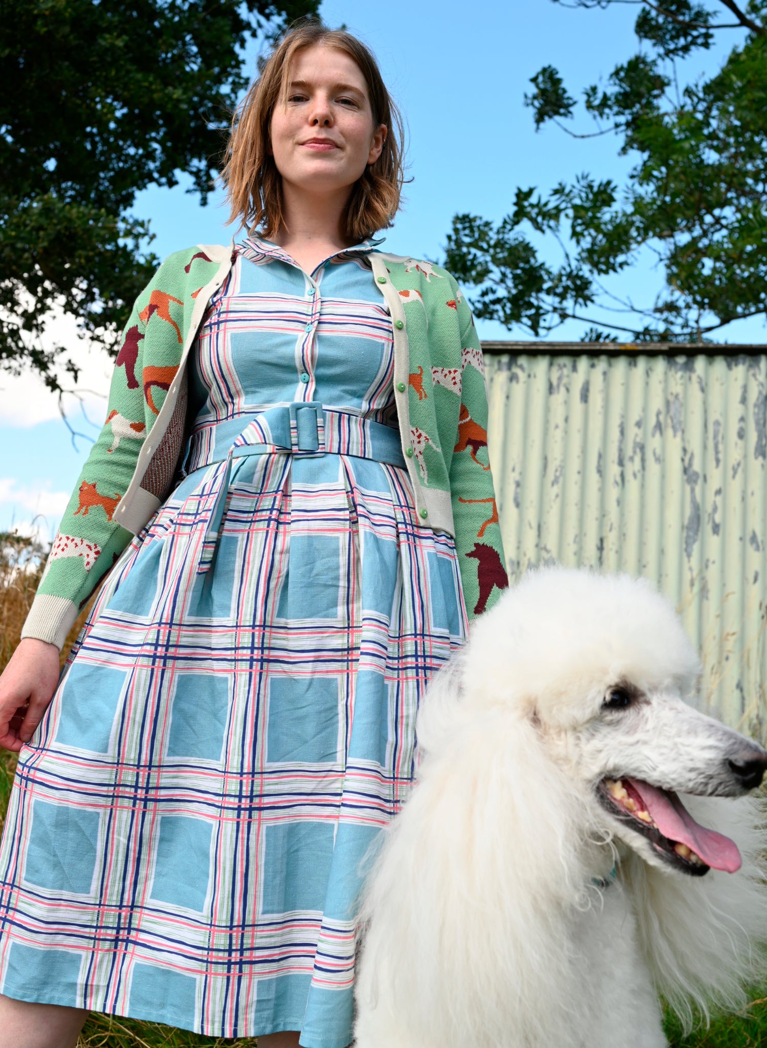 Louise Dress - Teal Checks