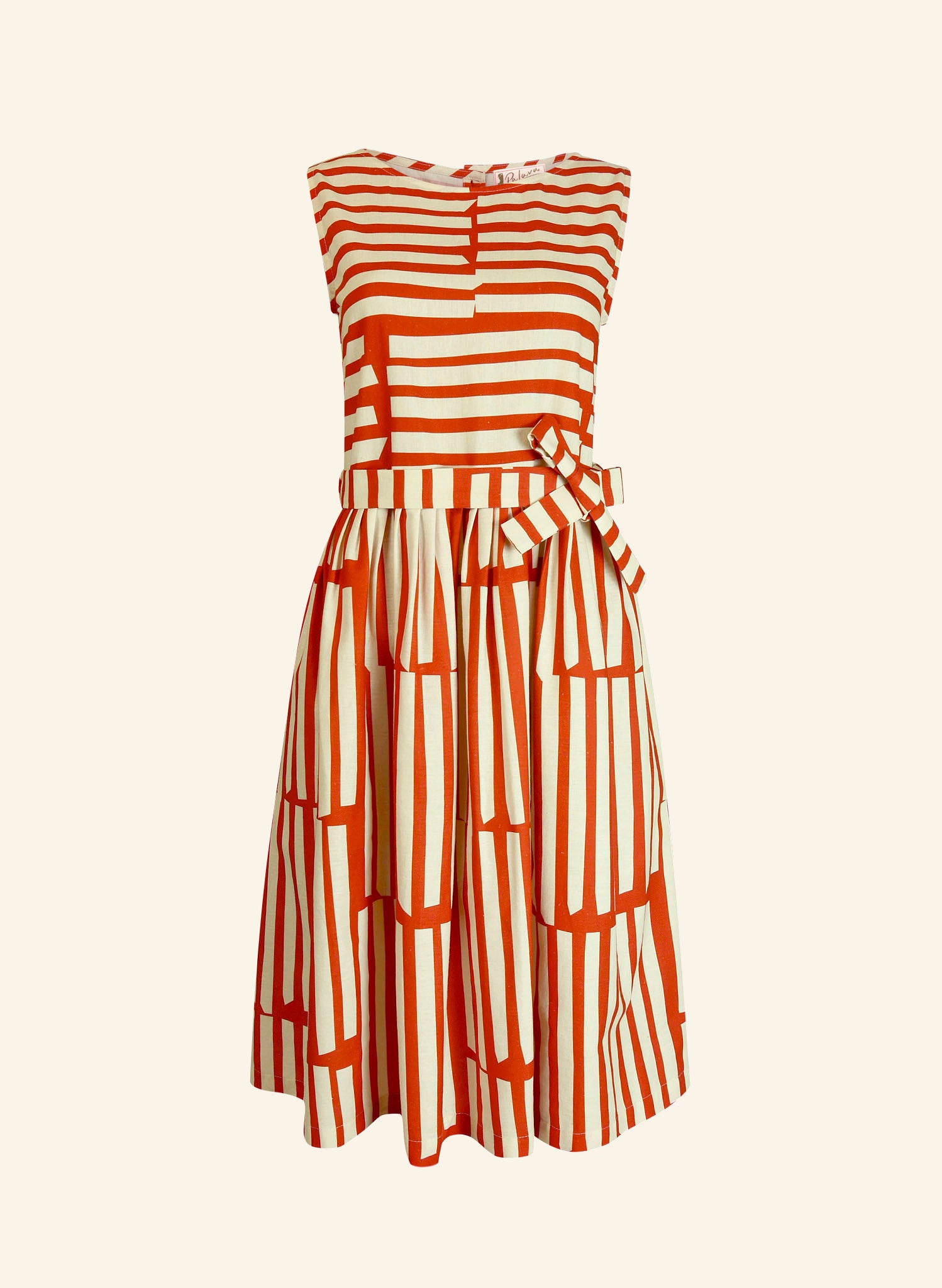 Mabel Dress - Red Box Stripe