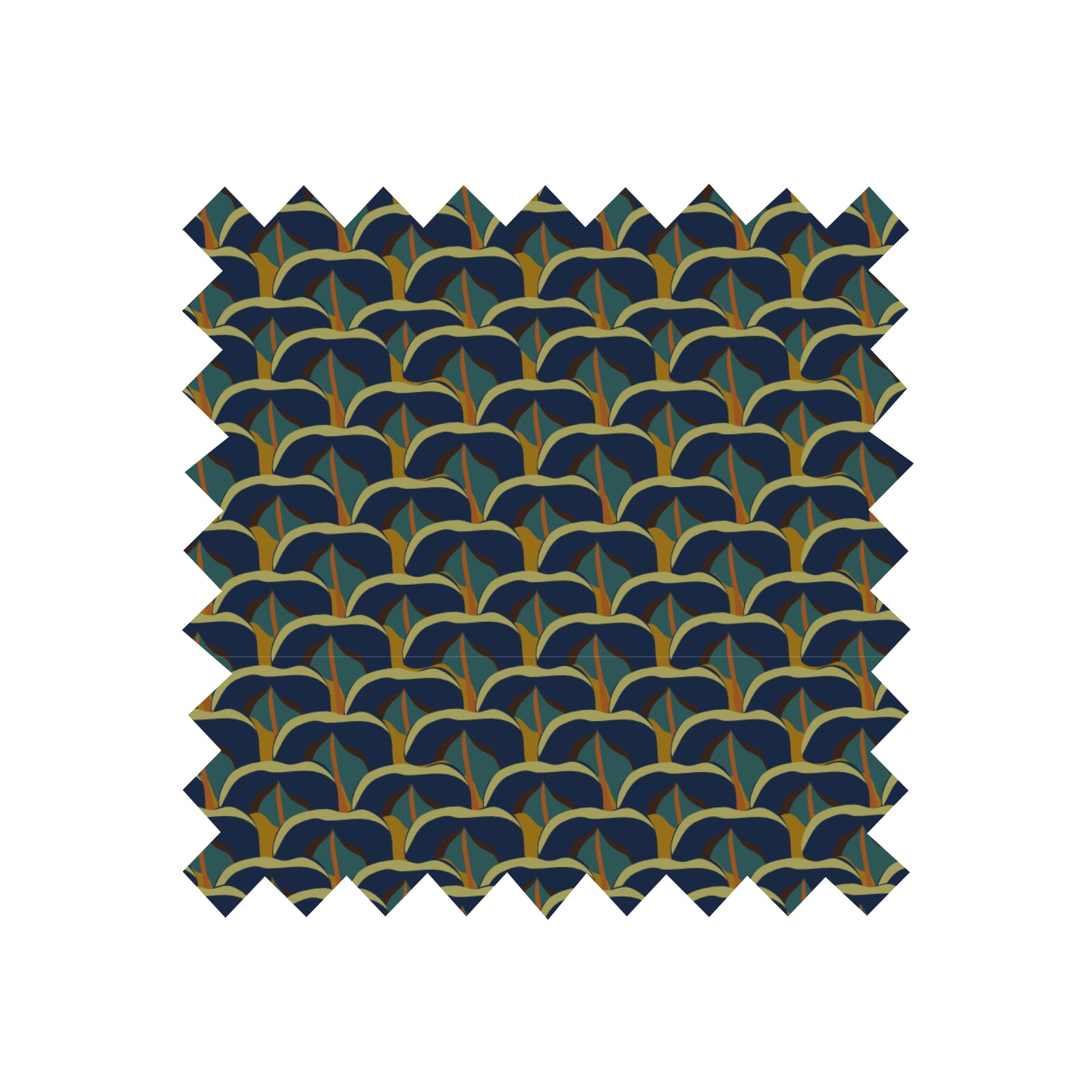 Remnant - 34x154cm - Navy Marbled Feathers - Tencel