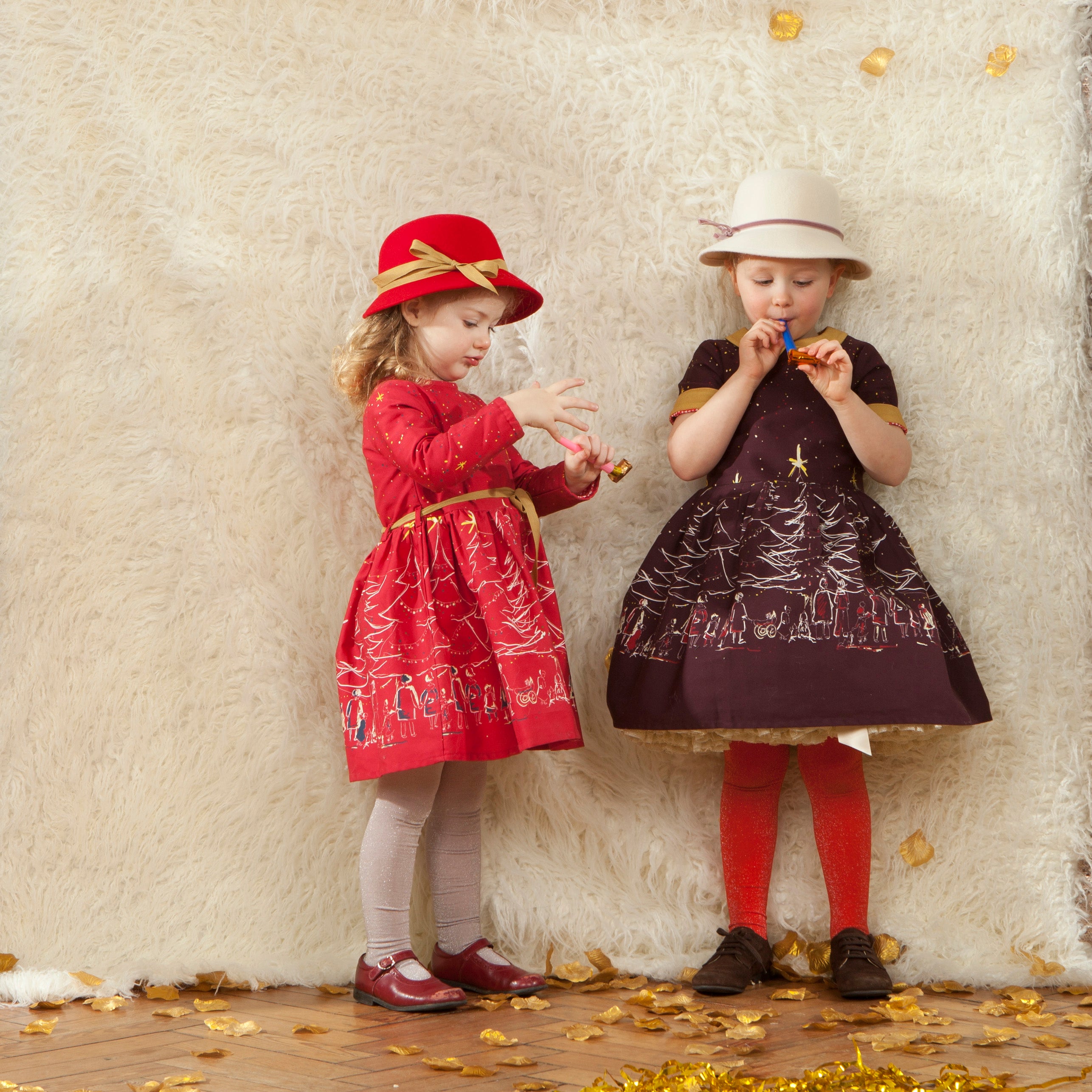 Archive Sale - Children's Cloche Hat - Cream with Ribbon