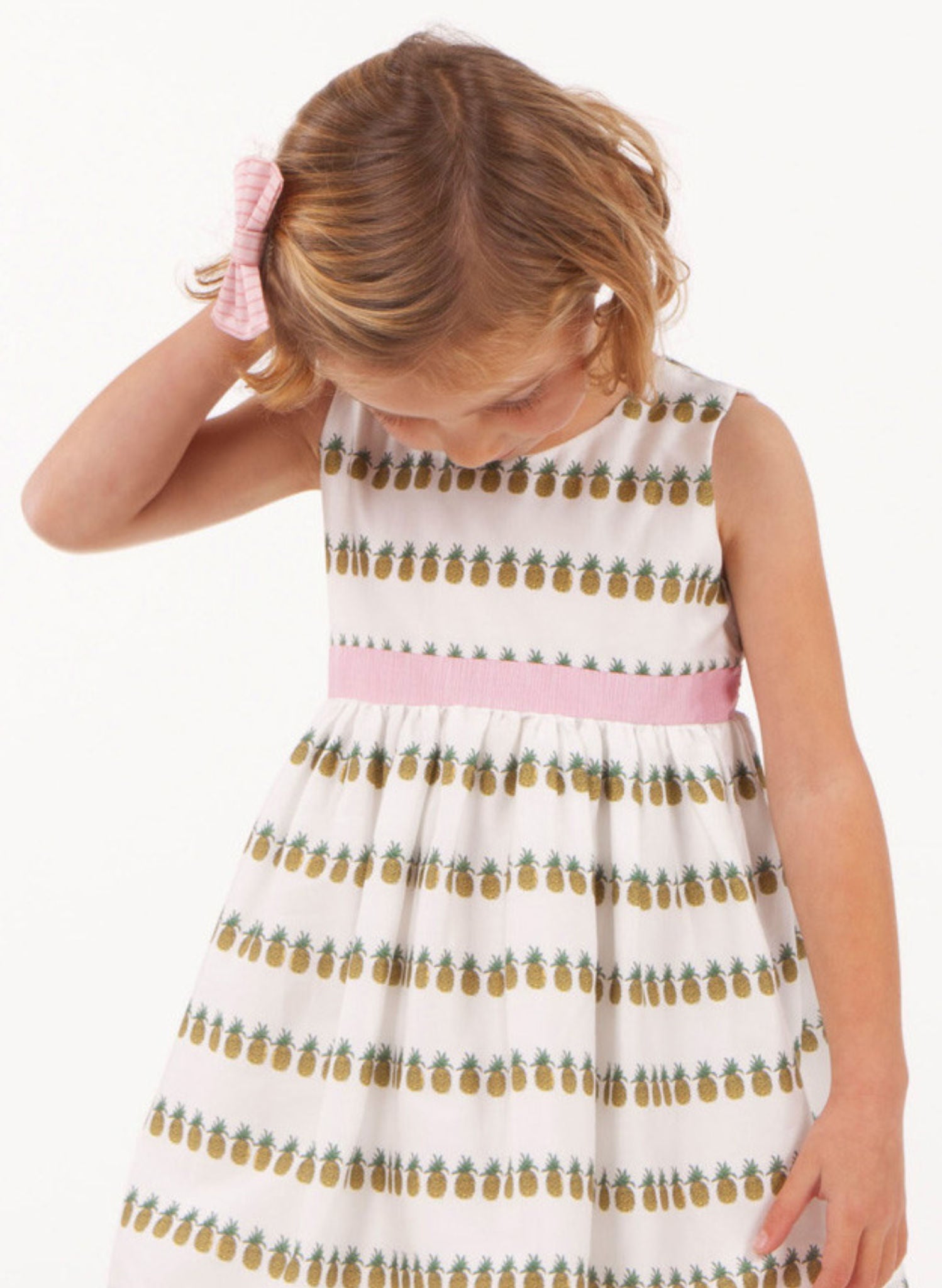 Martha Children's Dress - Ivory Pineapple Heaven