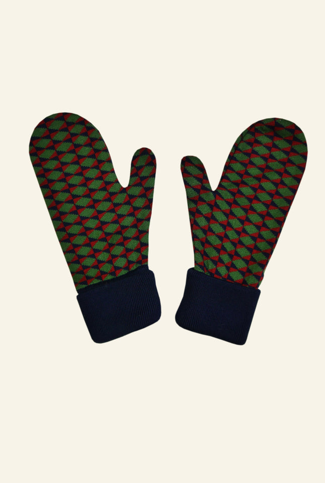 Knitted Mittens - Navy Harman