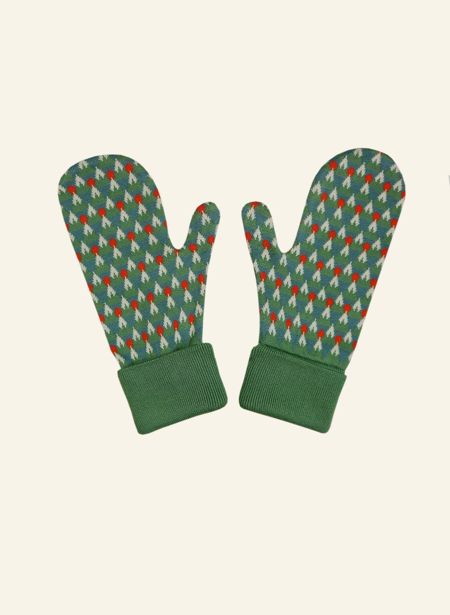 Knitted Mittens - Green Mountains