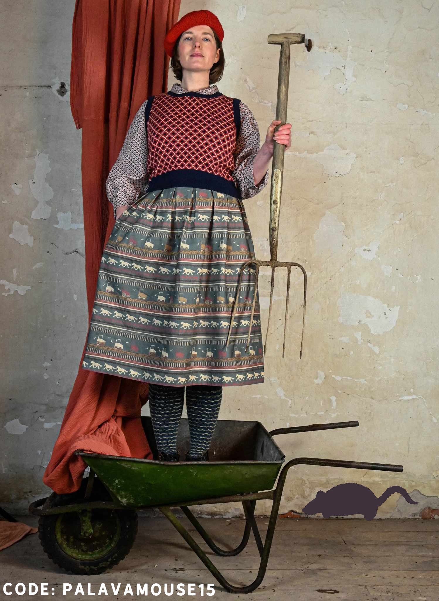 Florence - Teal Spinning Horses Skirt