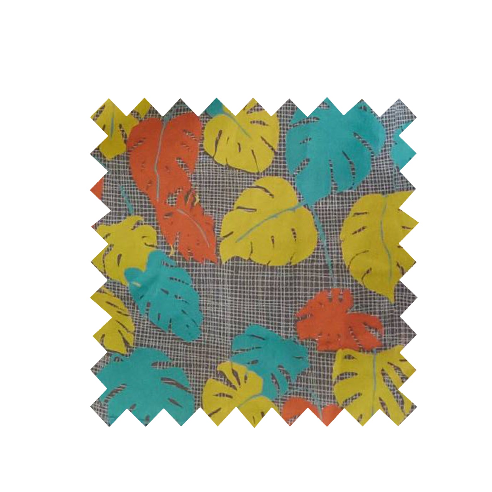 Remnant - 72cm x 66cm - Mustard Tropical Leaf - Tencel