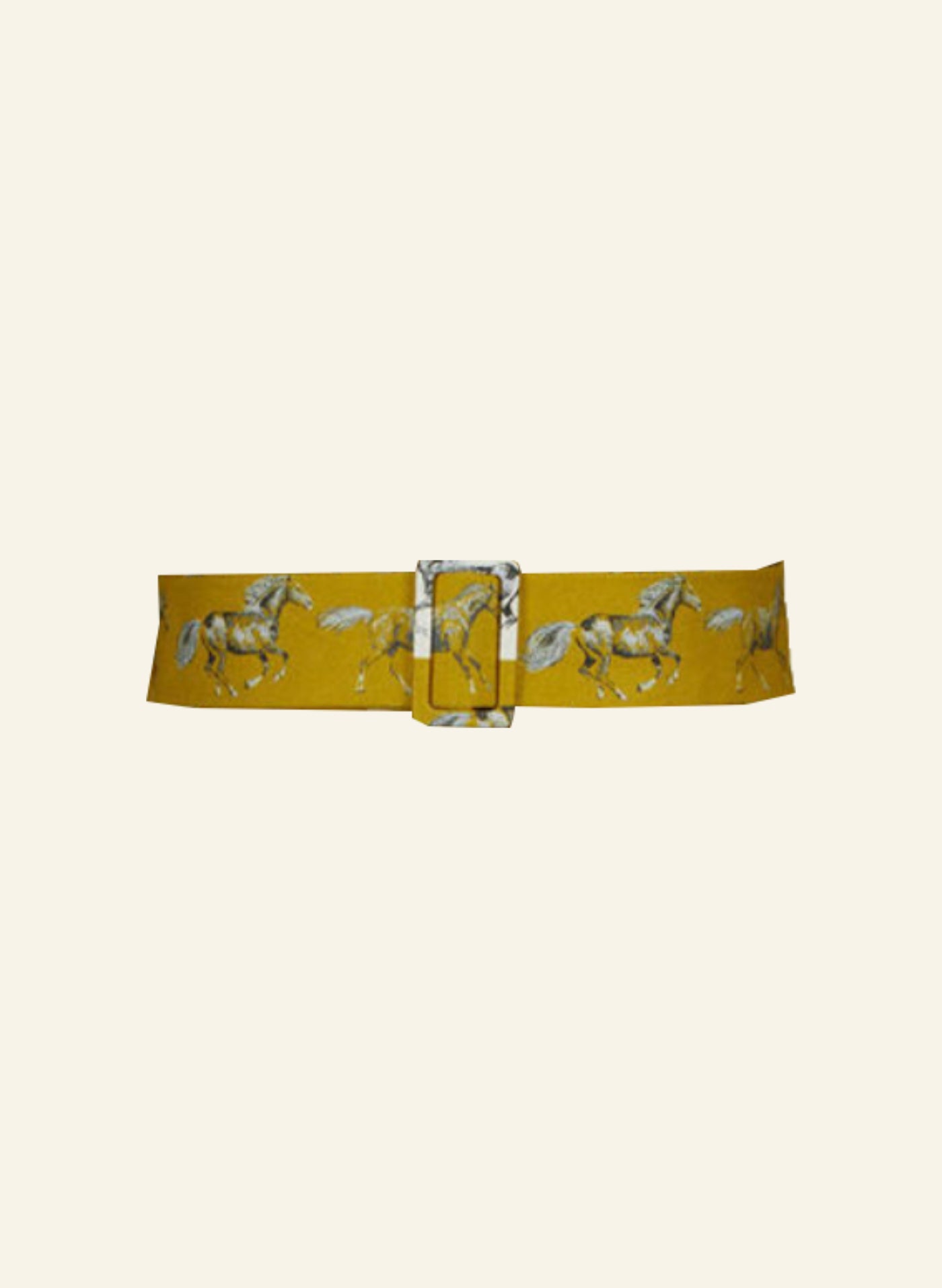 Archive Sale - Buckle belt - Mustard Horses