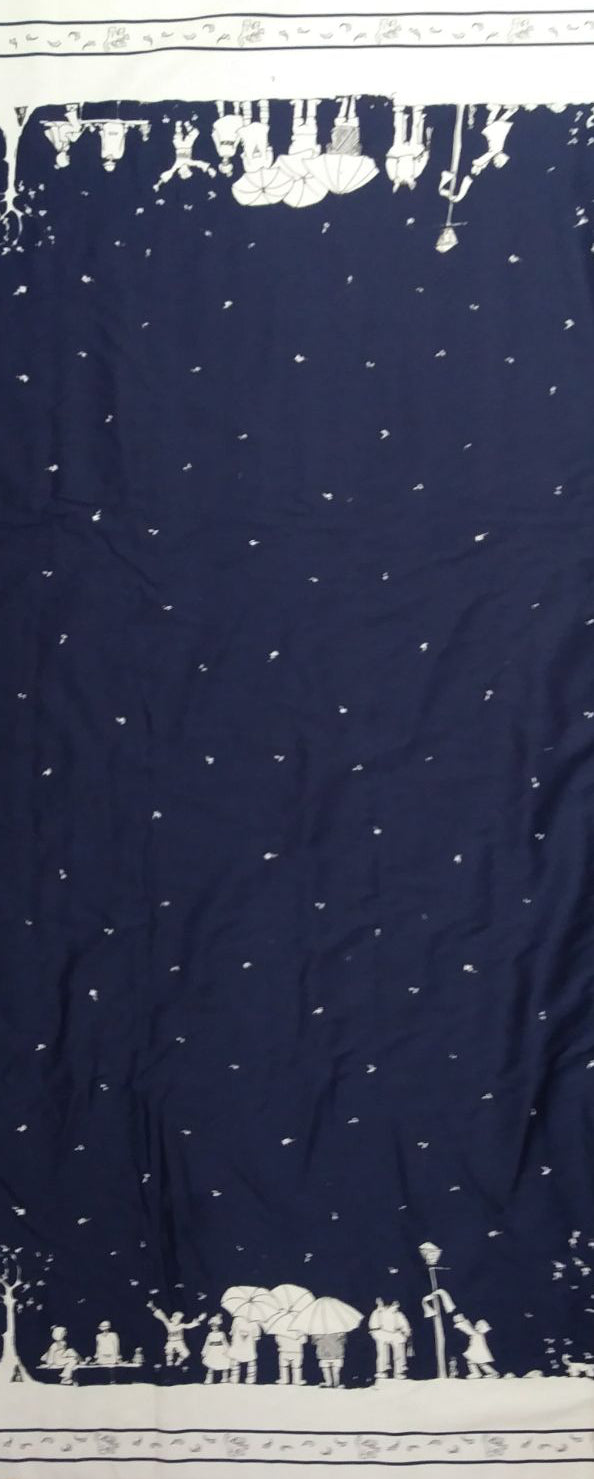 Remnant - 135x150cm - Navy Aunt Eva - Cotton Twill