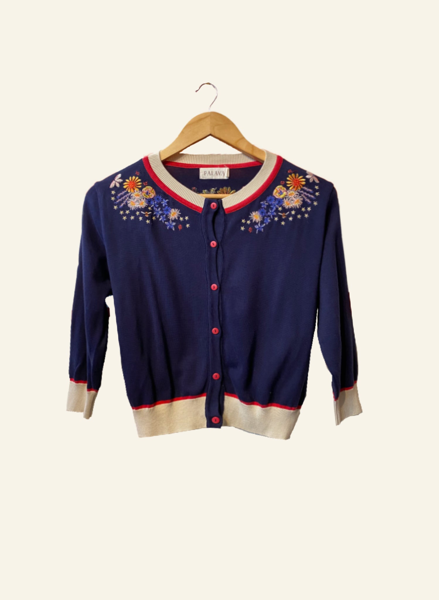 PRE LOVED - Vera - Navy Edible Flowers Cardigan