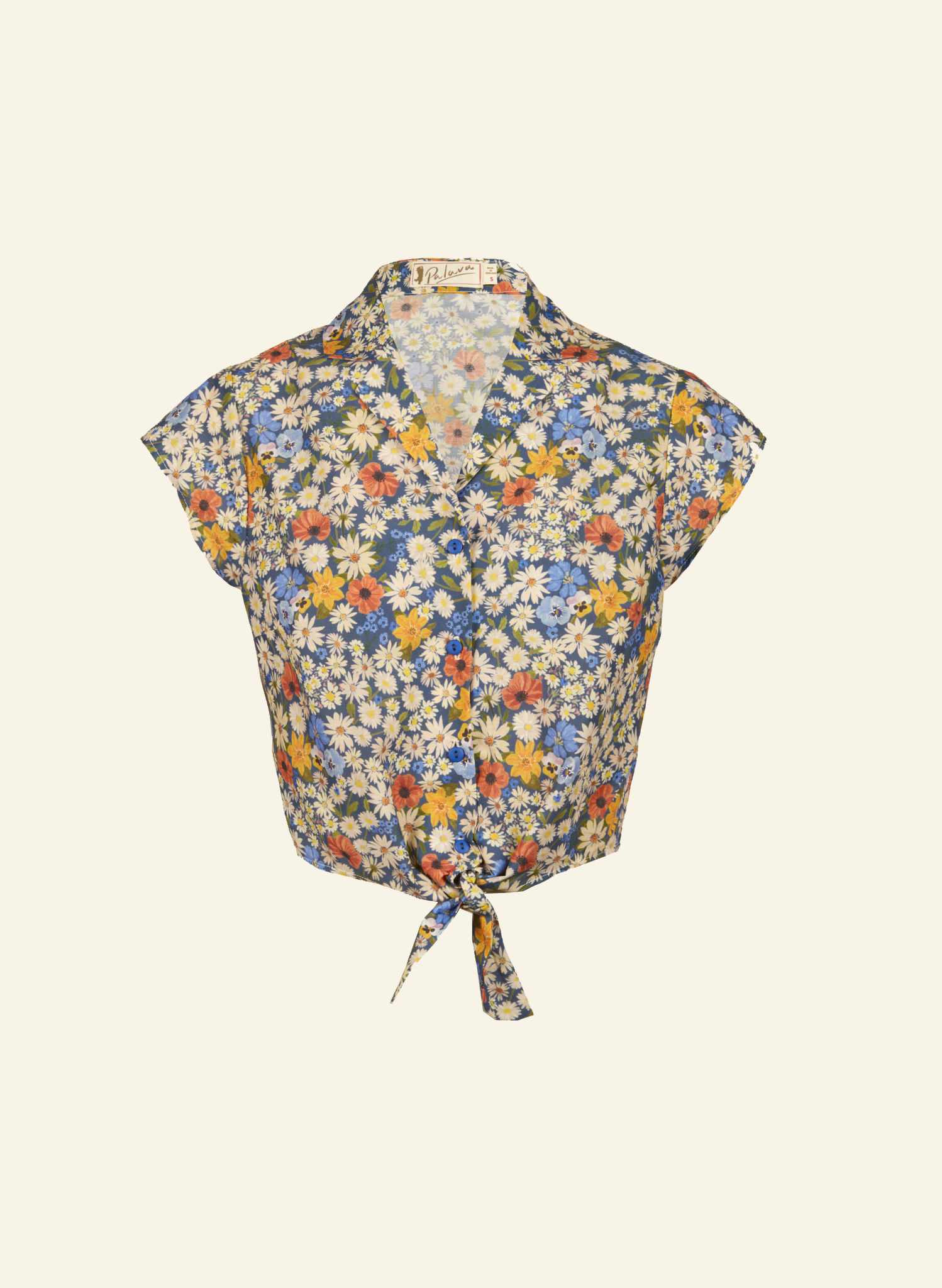 Peggy Top - Blue Ditsy Daisy