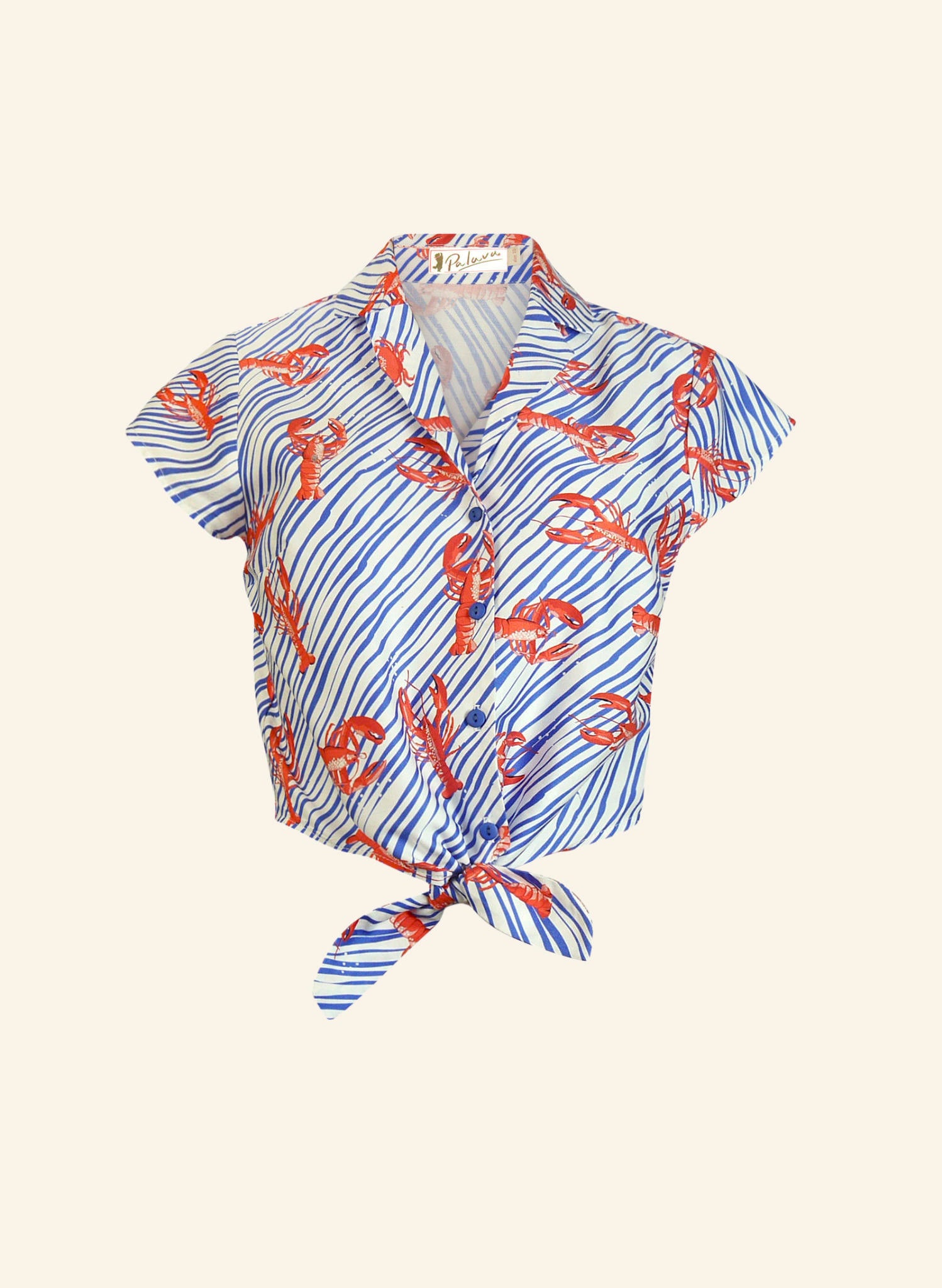 Blue & Red Lobsters Top | TENCEL™ Lyocell | Made in UK
