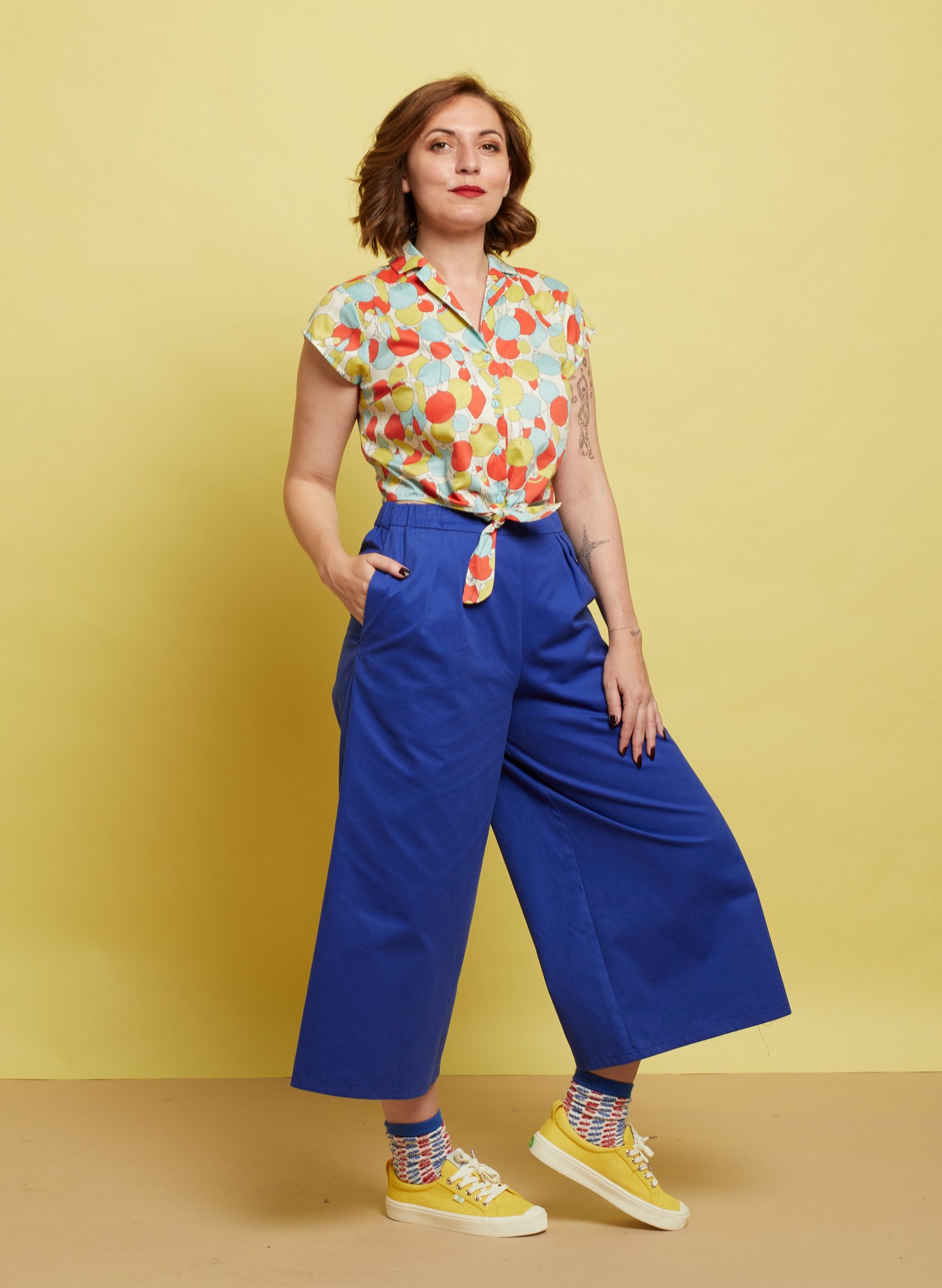 Colourful Buoys Tie-Waist Top | Organic Cotton | Made in UK