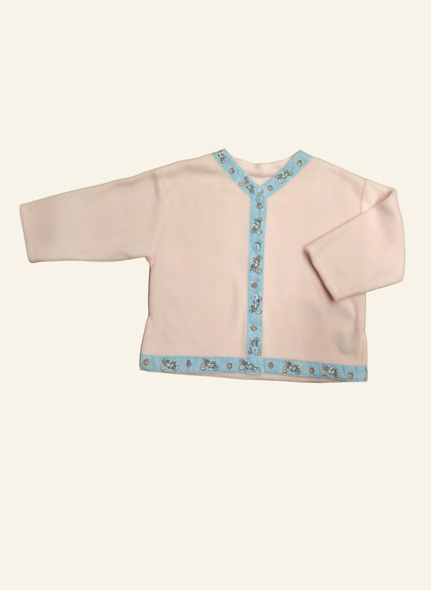 Children's Folk Jacket - Baby Pink Fleece/Blue Daisy Chain