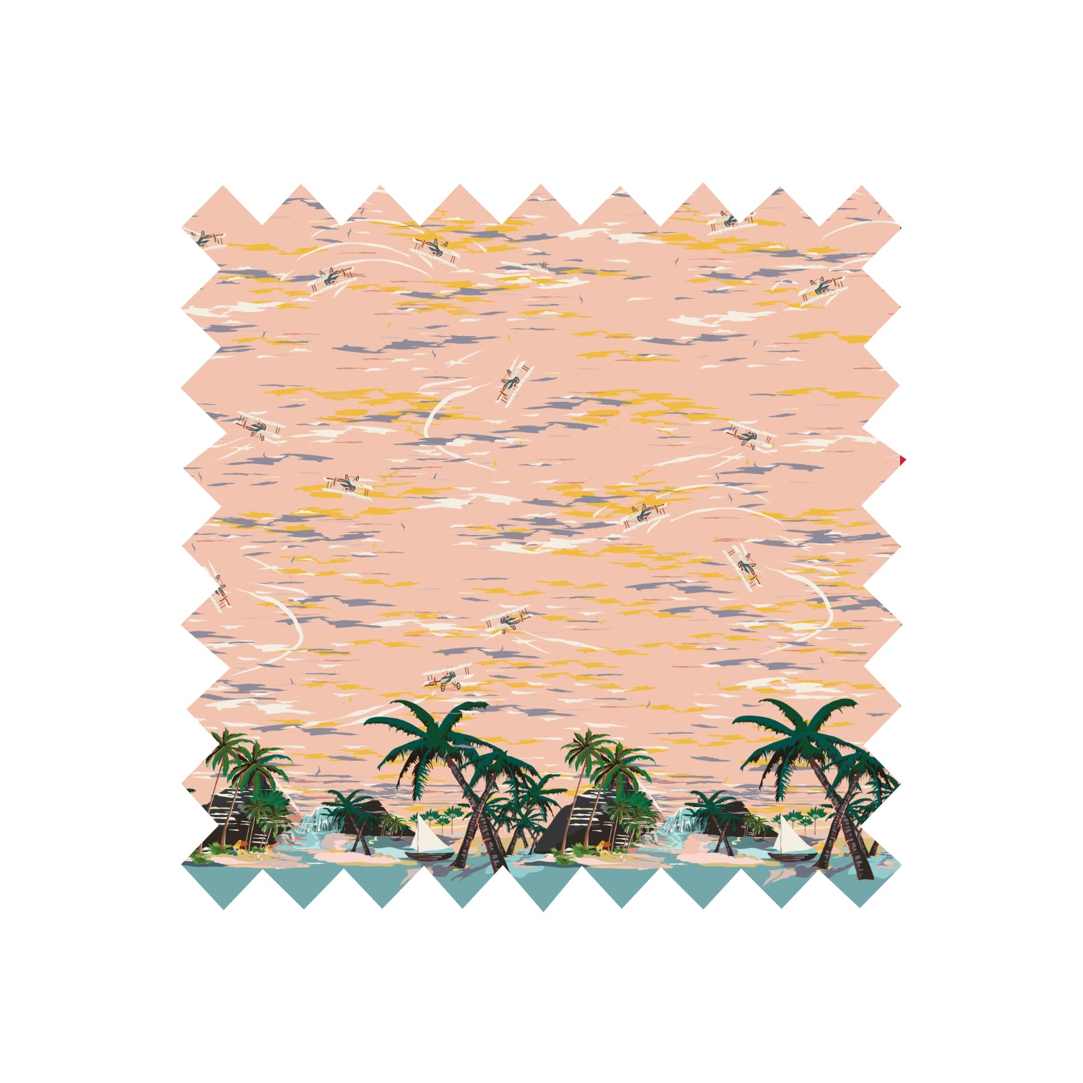 Remnant - 140x160cm - Pink Desert Island - Cotton Sateen