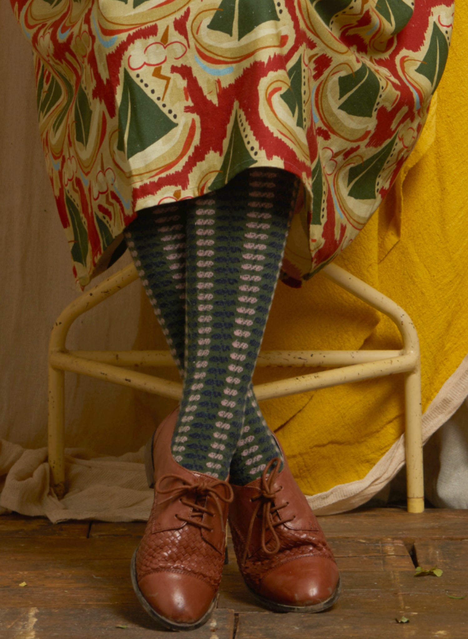 Knee High Socks - Pink Pinecones