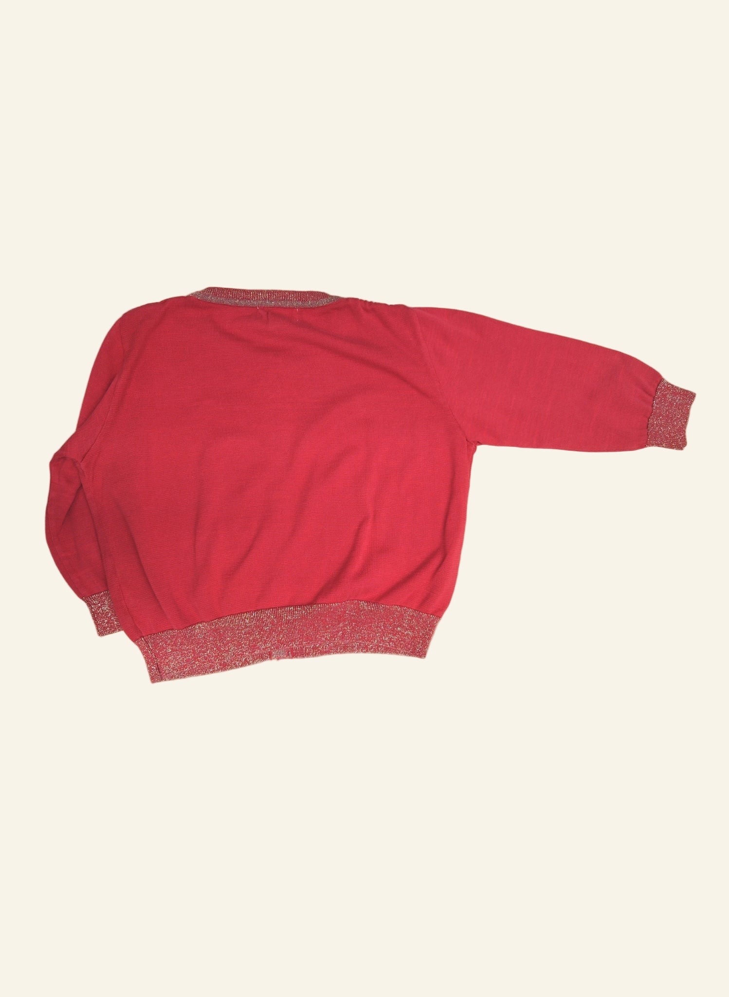 PRE LOVED - Vera - Red Sparkly - Organic Cotton Cardigan