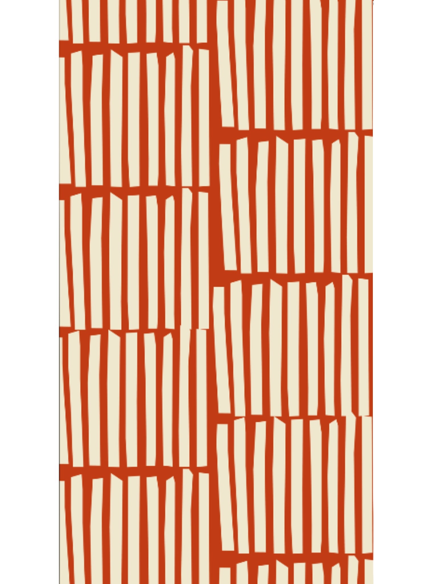 Remnant - 150cm x 99cm - Red Box Stripe - Cotton Linen Blend - Fabric