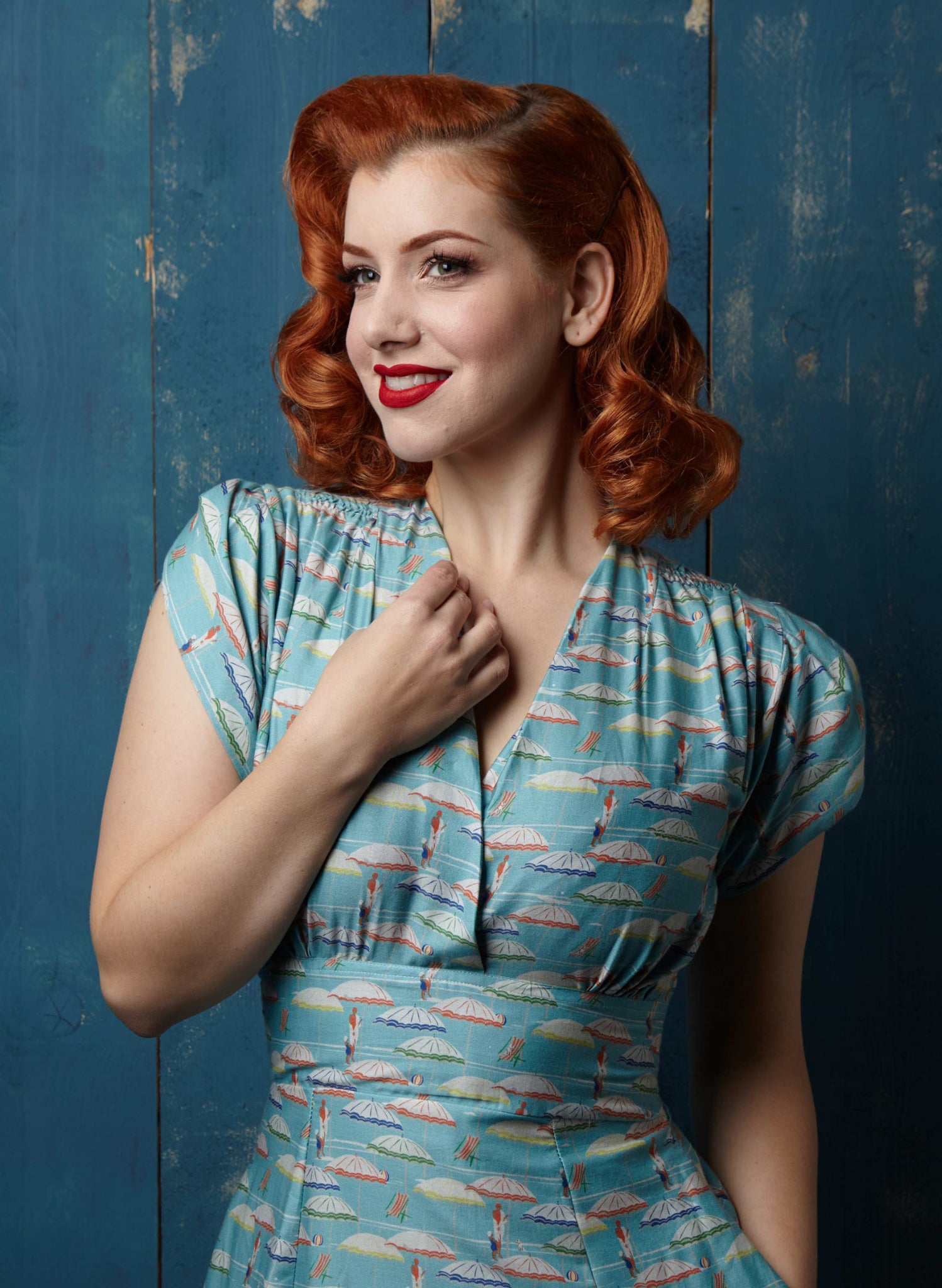 PRE LOVED - Rita - Blue Umbrellas - Size 14