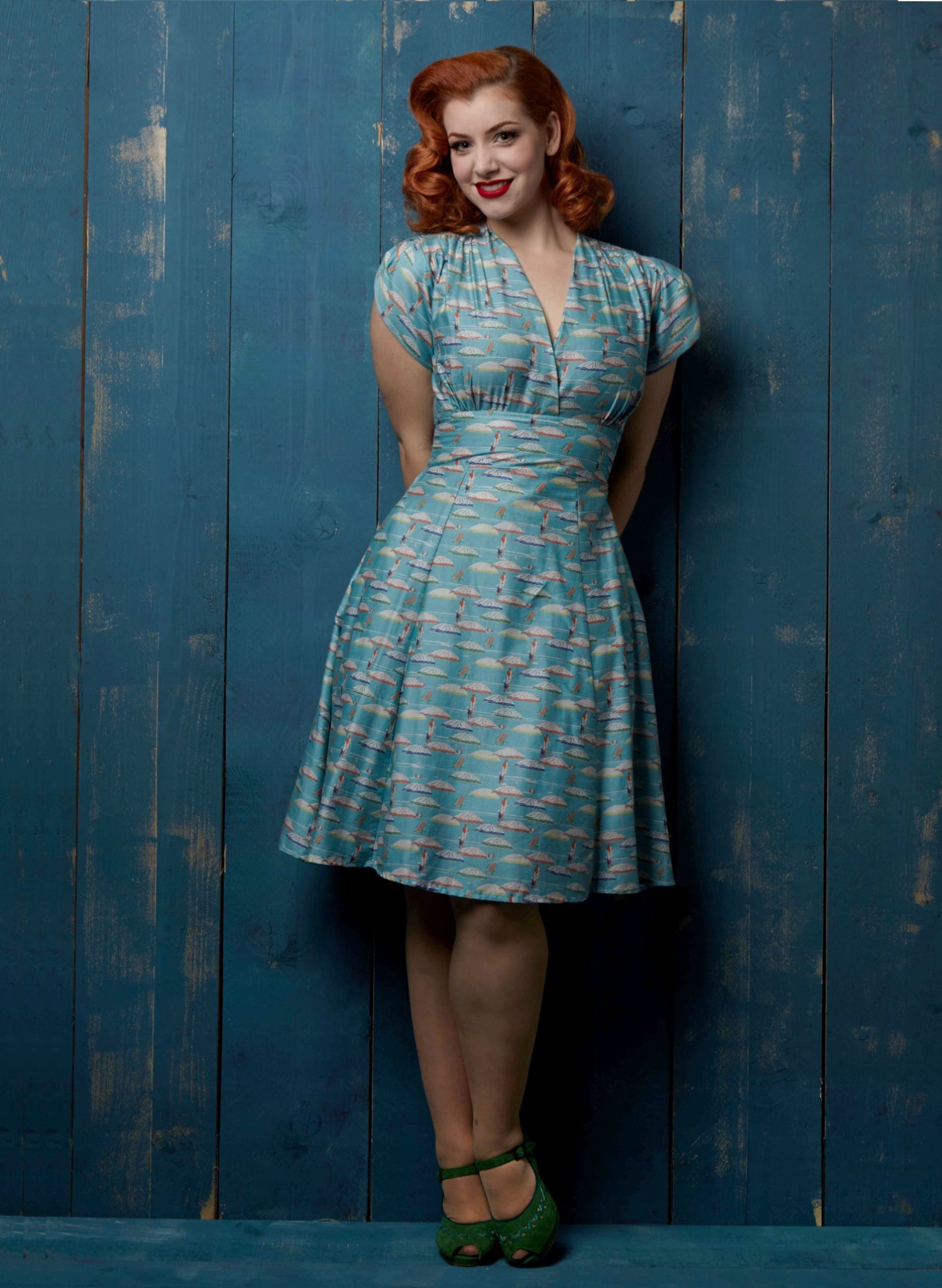 PRE LOVED - Rita - Blue Umbrellas - Size 14