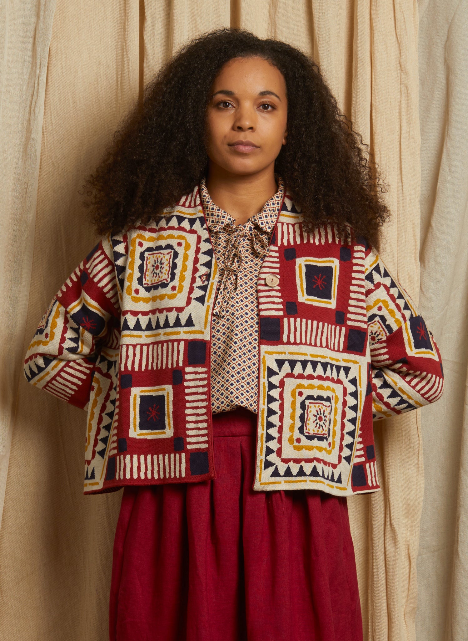 Rosalind - Red Quilt Kimono