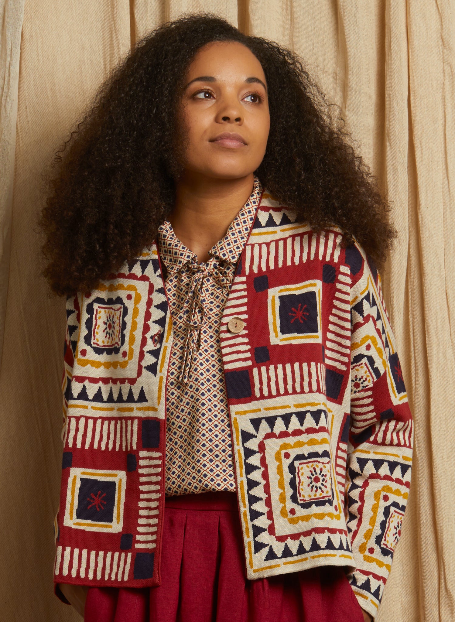 Rosalind - Red Quilt Kimono