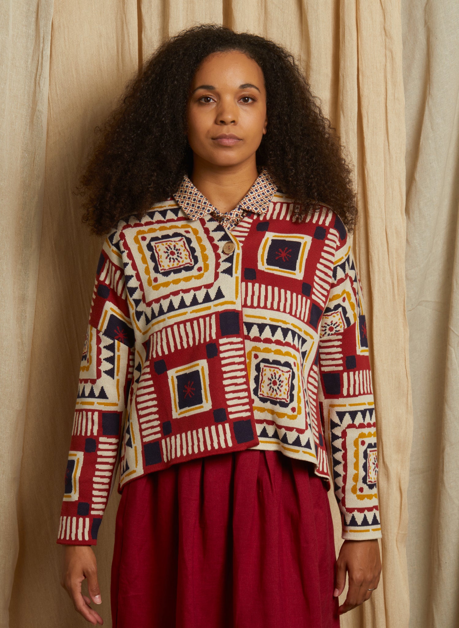 Rosalind - Red Quilt Kimono