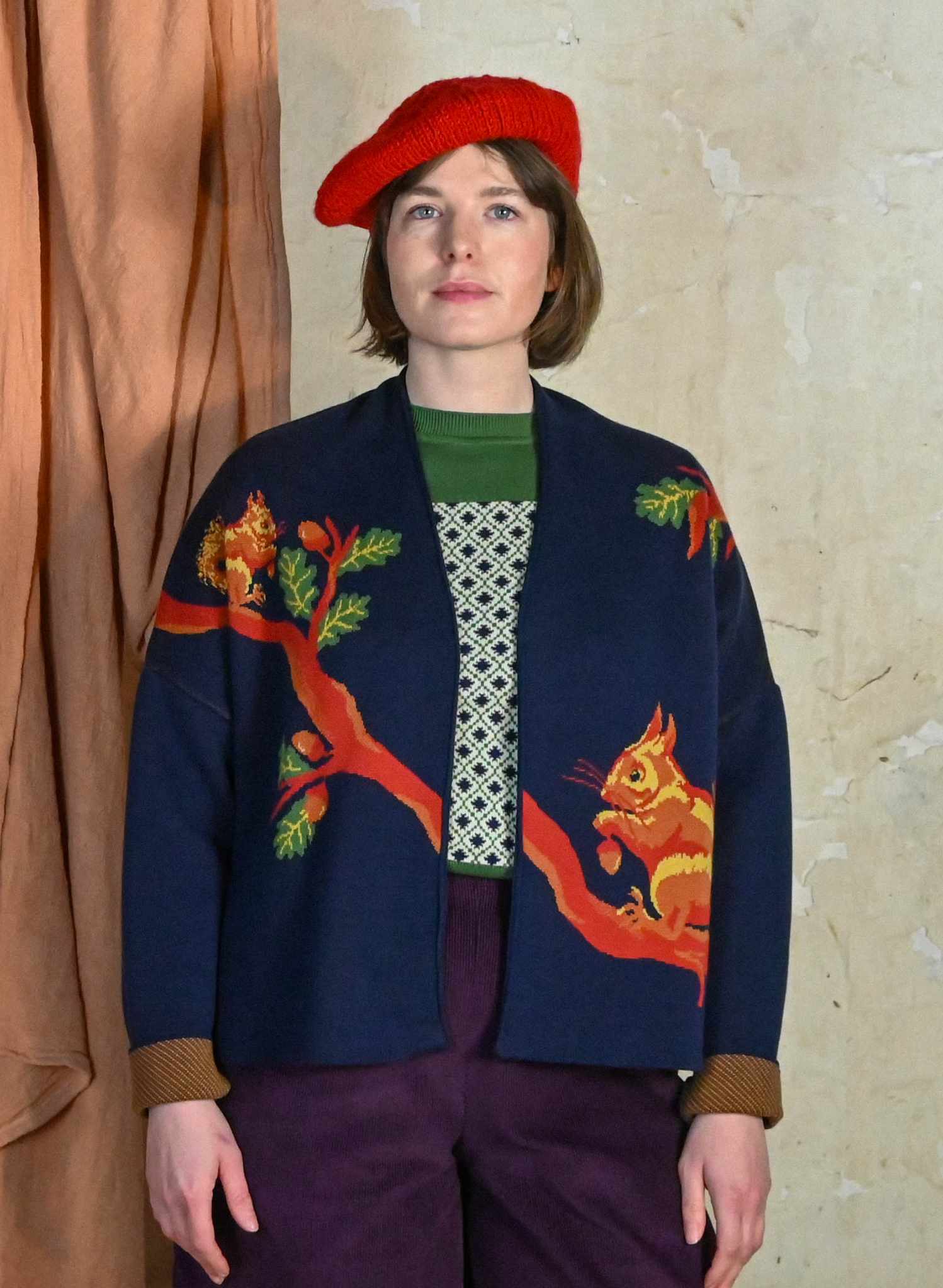 Rosalind - Navy Squirrel Kimono