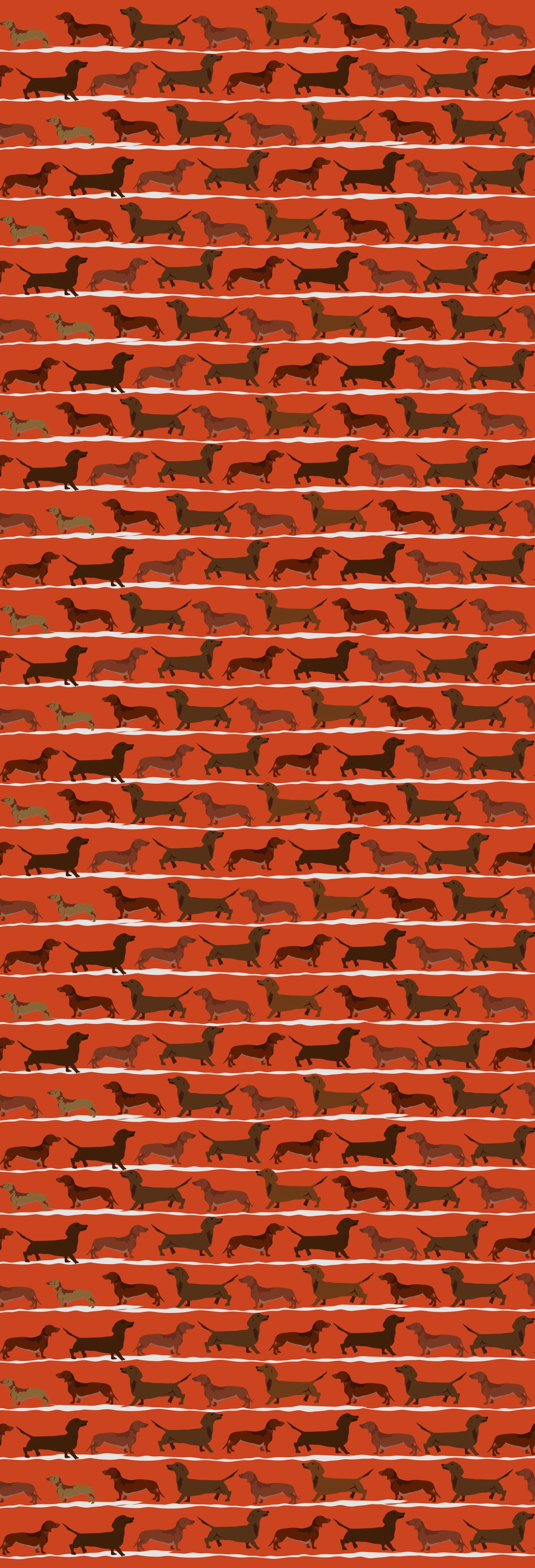 Remnant - 156x155cm - Rust Sausage Dogs - Cotton Twill