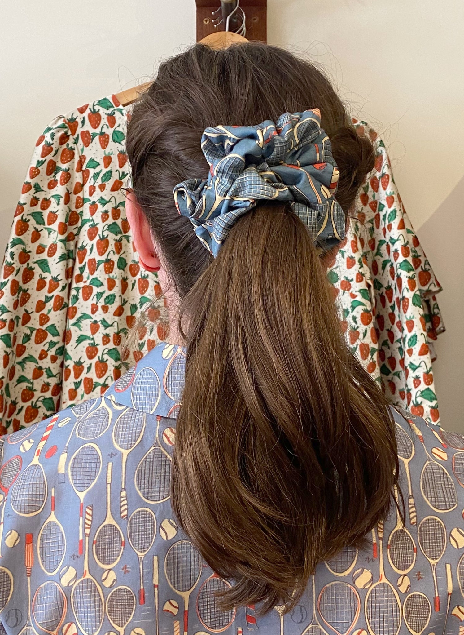 Scrunchies - Blue Tennis