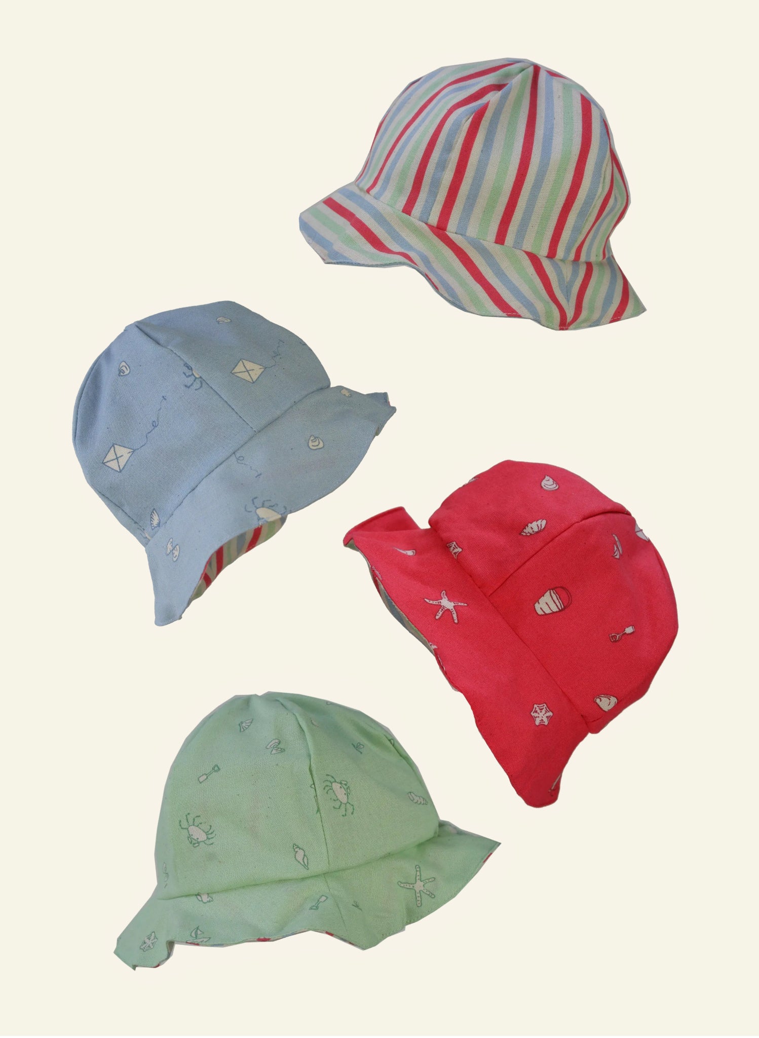 Vintage Palava Kids - Reversible Sun Hat - Seaside/Stripe
