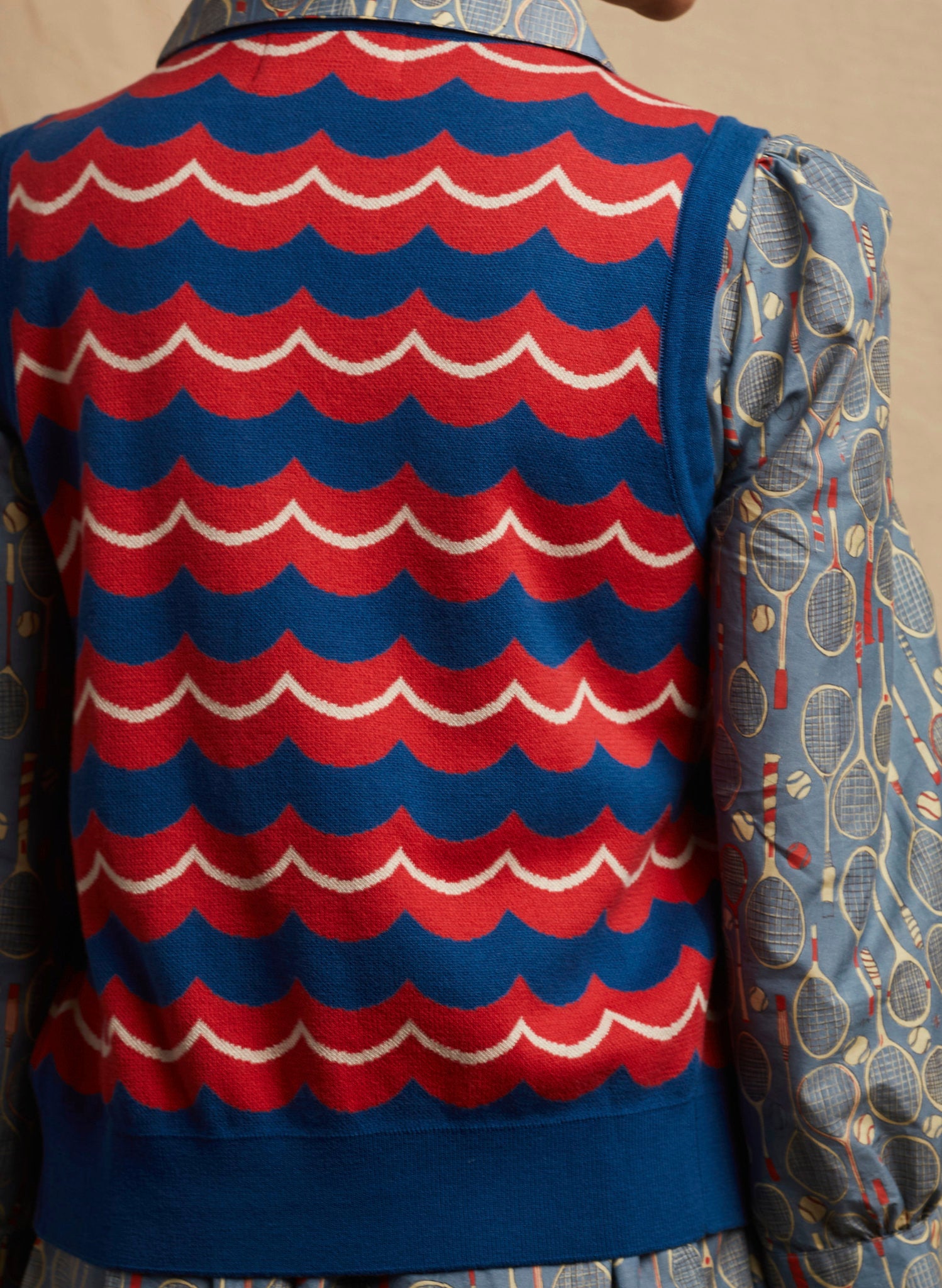 Shirley - Blue Marbled Waistcoat