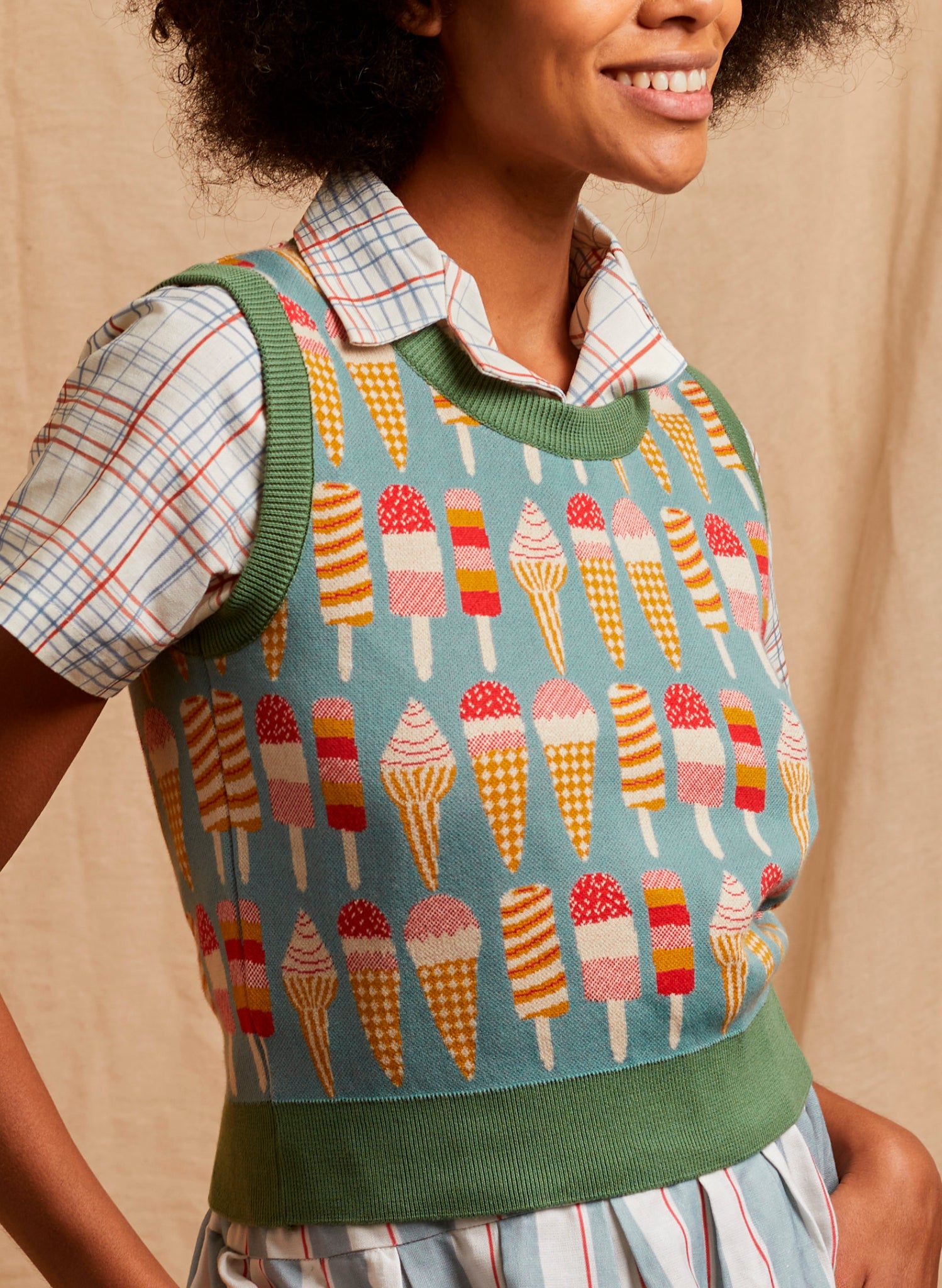 Shirley - Teal Ice Cream Waistcoat